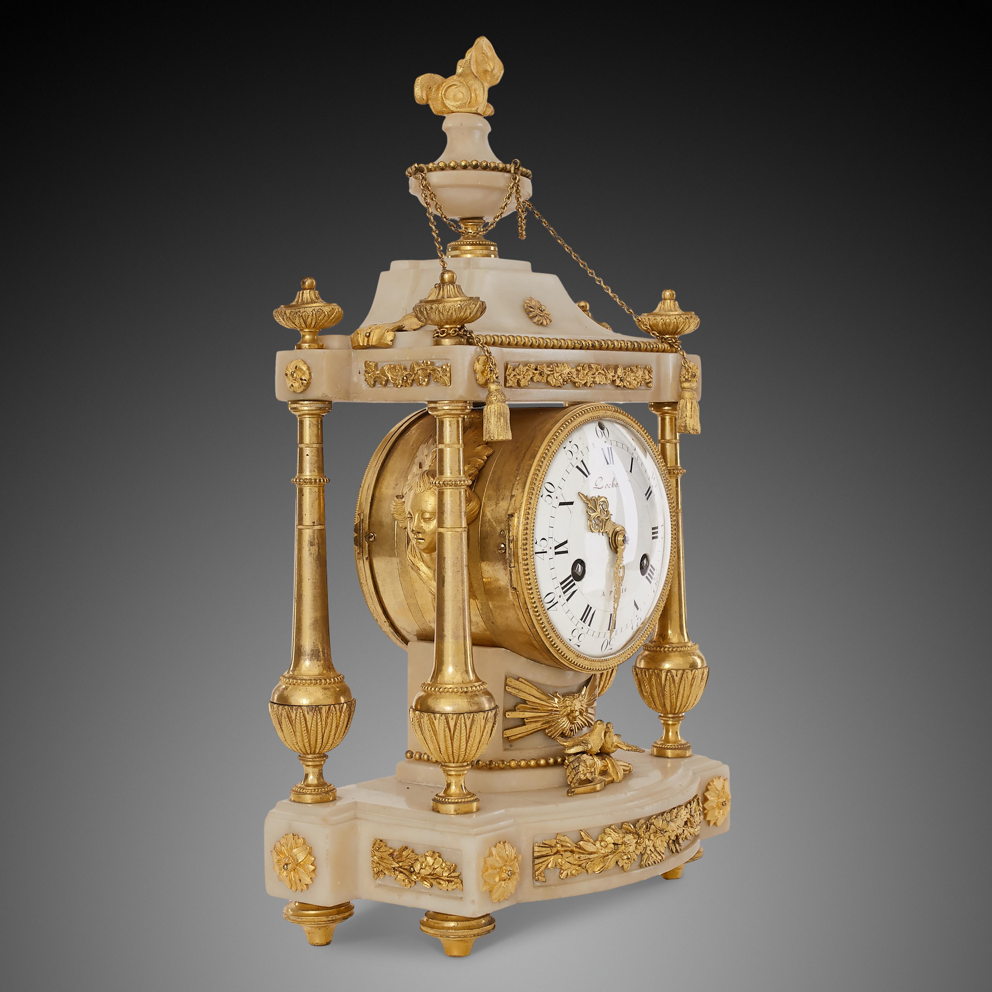 French Mantel Clock 18th Century Louis XV Period by Pochon À Paris