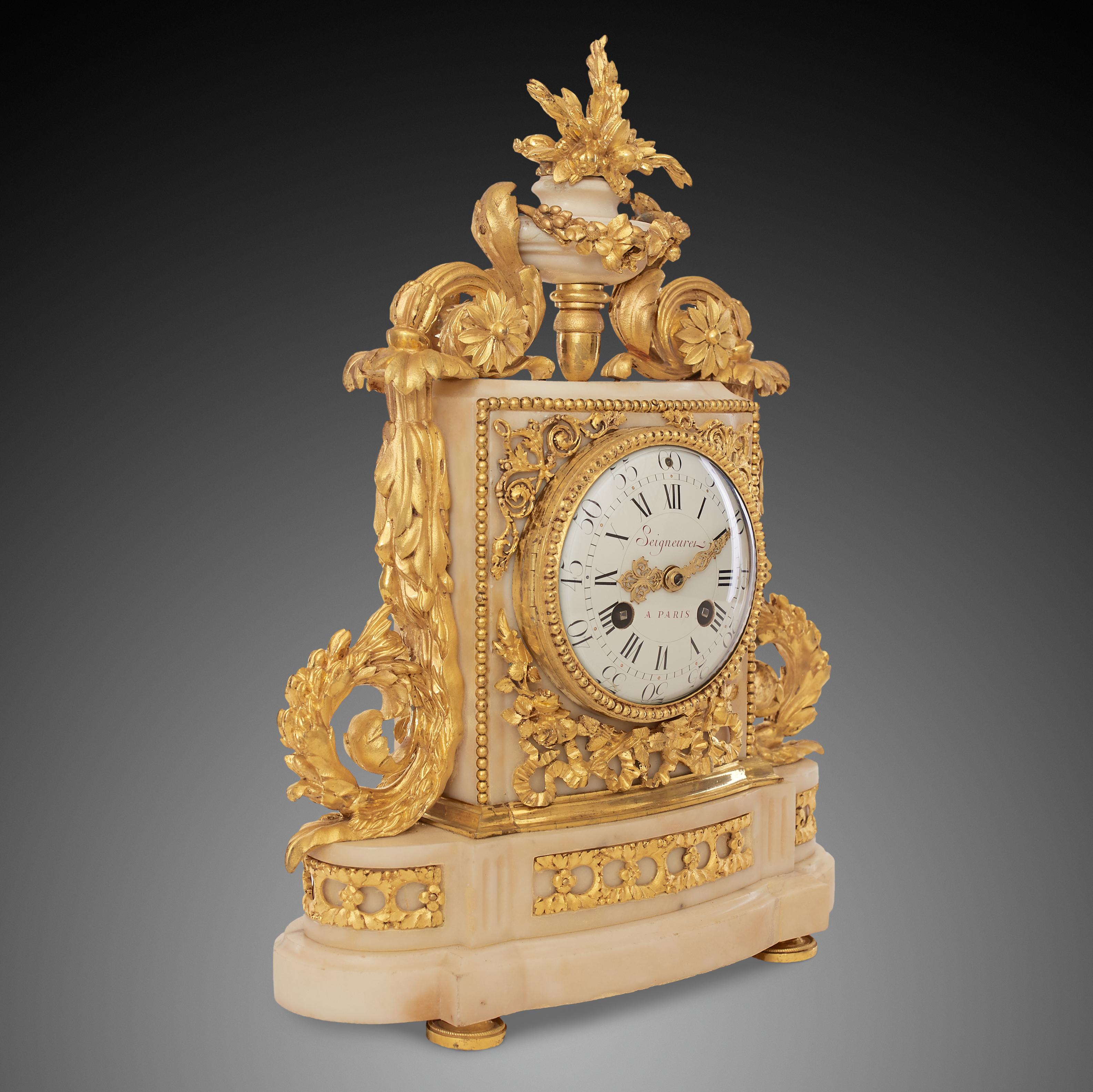 French Mantel Clock 18th Century Louis XV Period, by Seigneurel À Paris For Sale