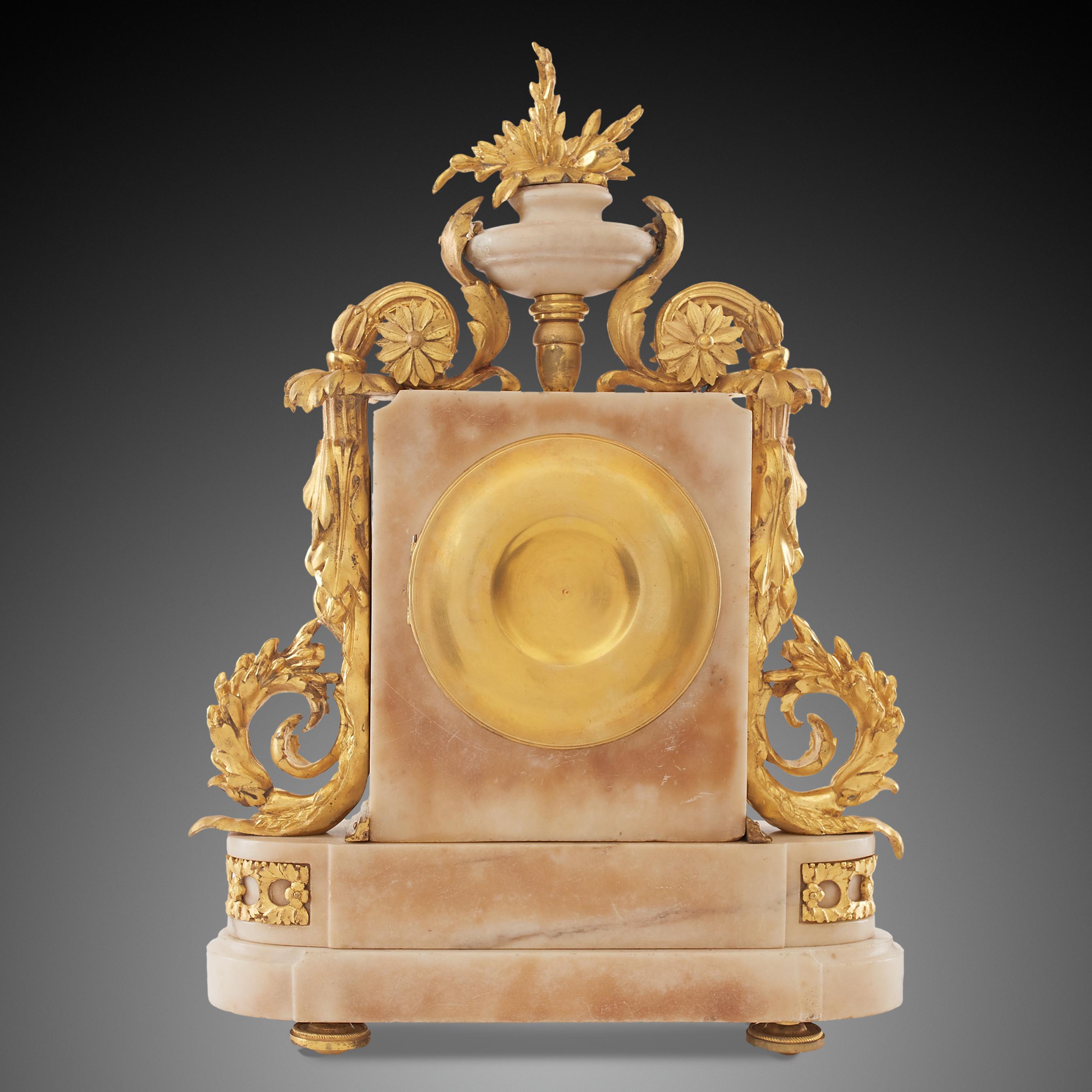 Gilt Mantel Clock 18th Century Louis XV Period, by Seigneurel À Paris For Sale