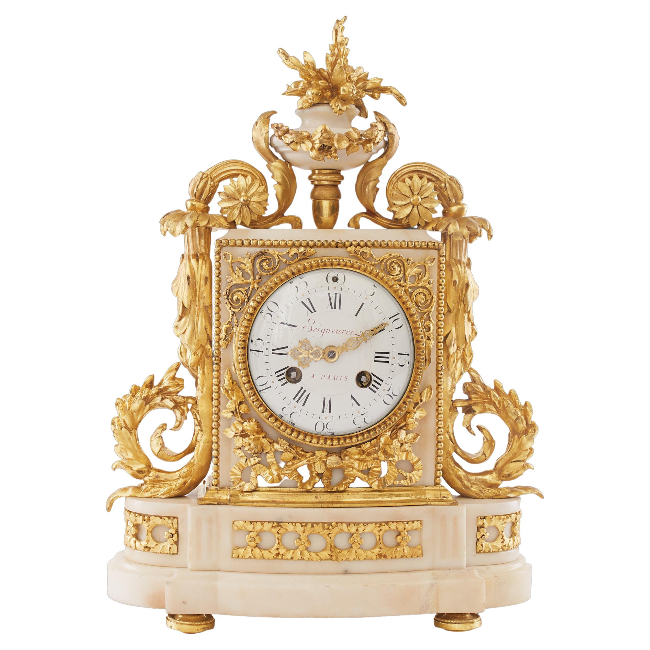 Mantel Clock 18th Century Louis XV Period, by Seigneurel À Paris For Sale