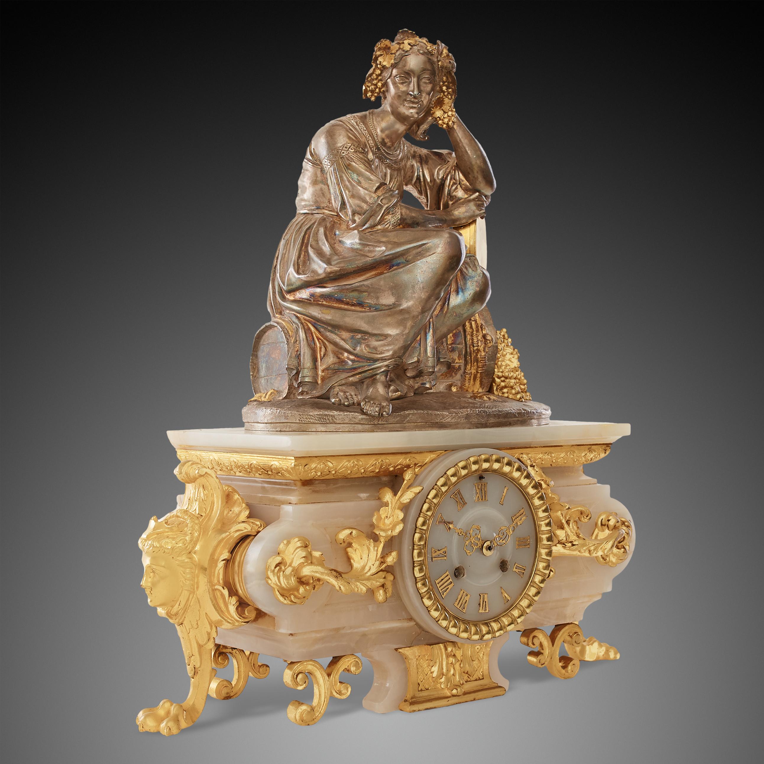 French Mantel Clock 18th Century Louis XV Period For Sale