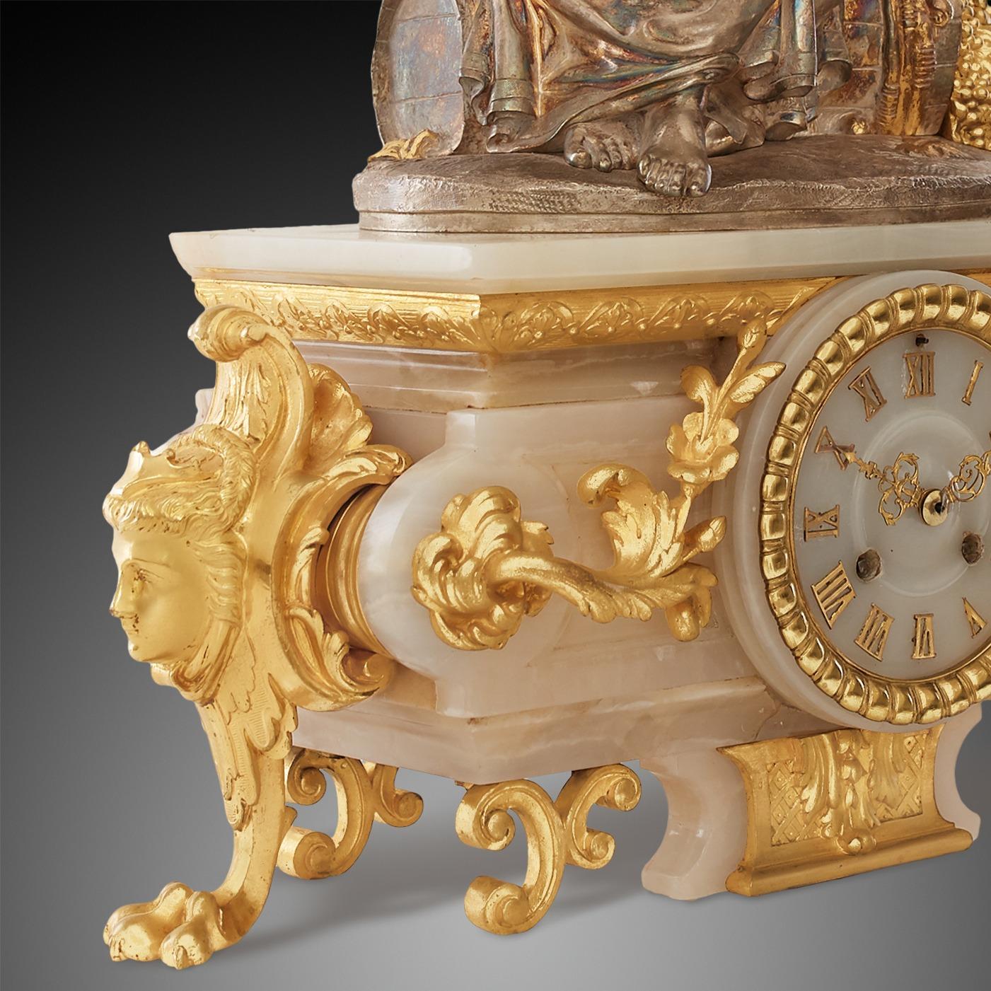 Bronze Mantel Clock 18th Century Louis XV Period For Sale