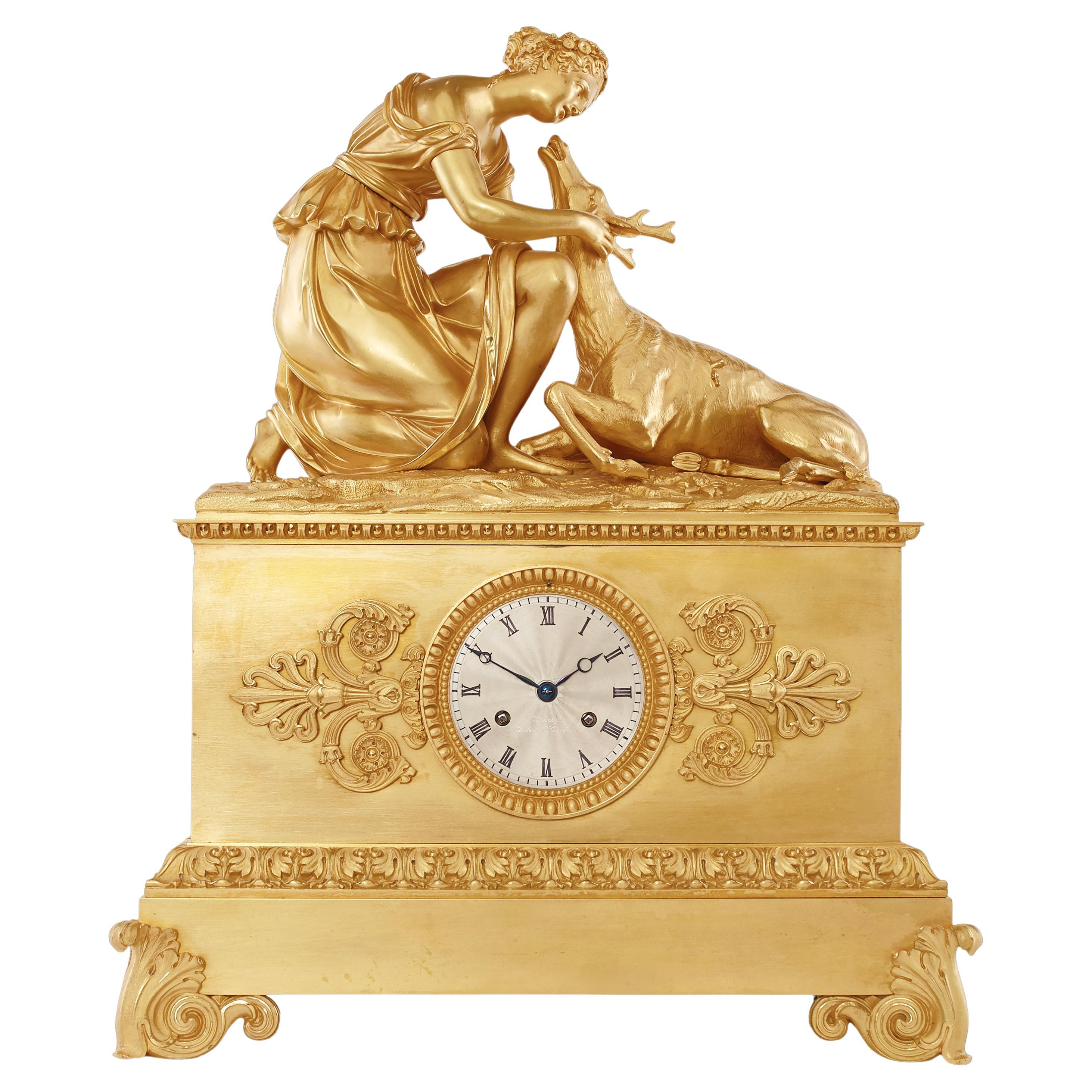 Mantel Clock 19th Century Transitional Period For Sale