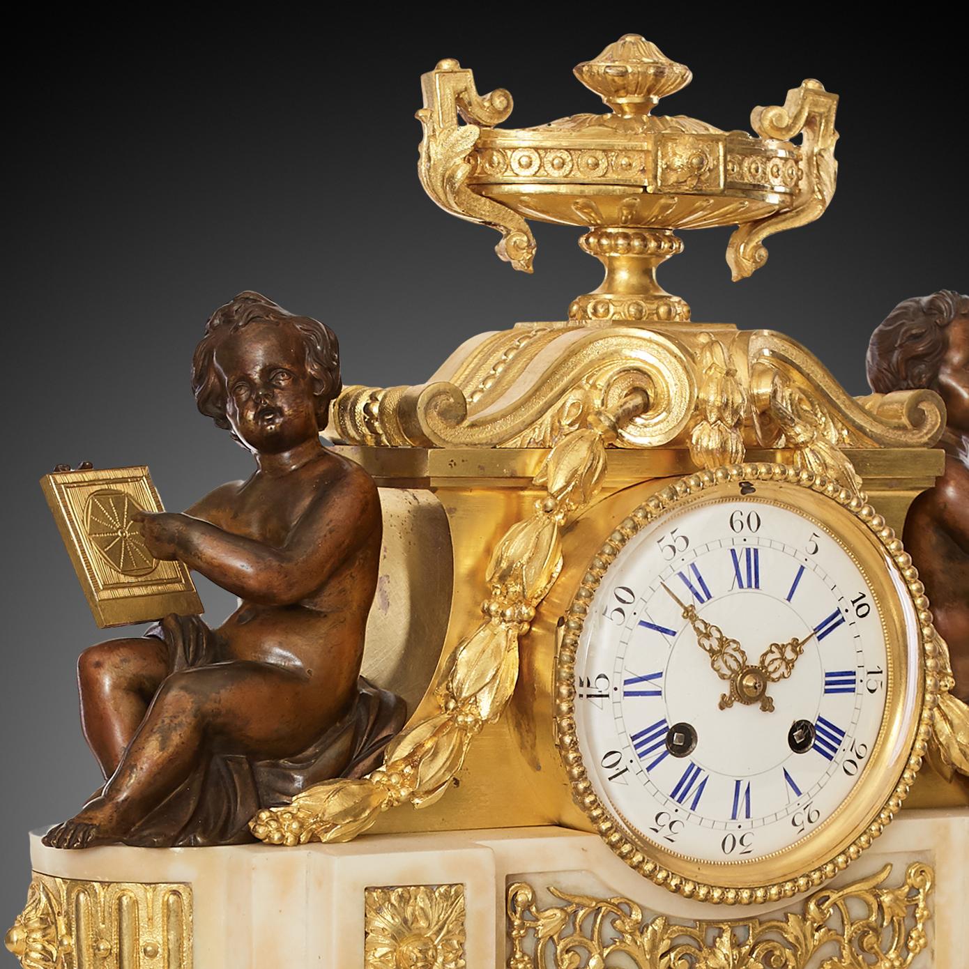 Bronze Mantel Clock 18th Century Louis XVI