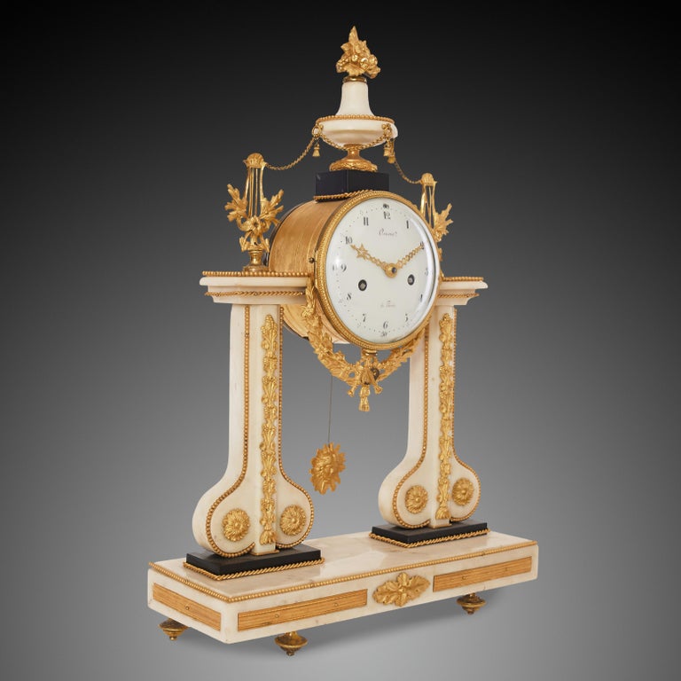 French Mantel Clock 18th Century Louis XVI Period by Arnoux À Paris For Sale