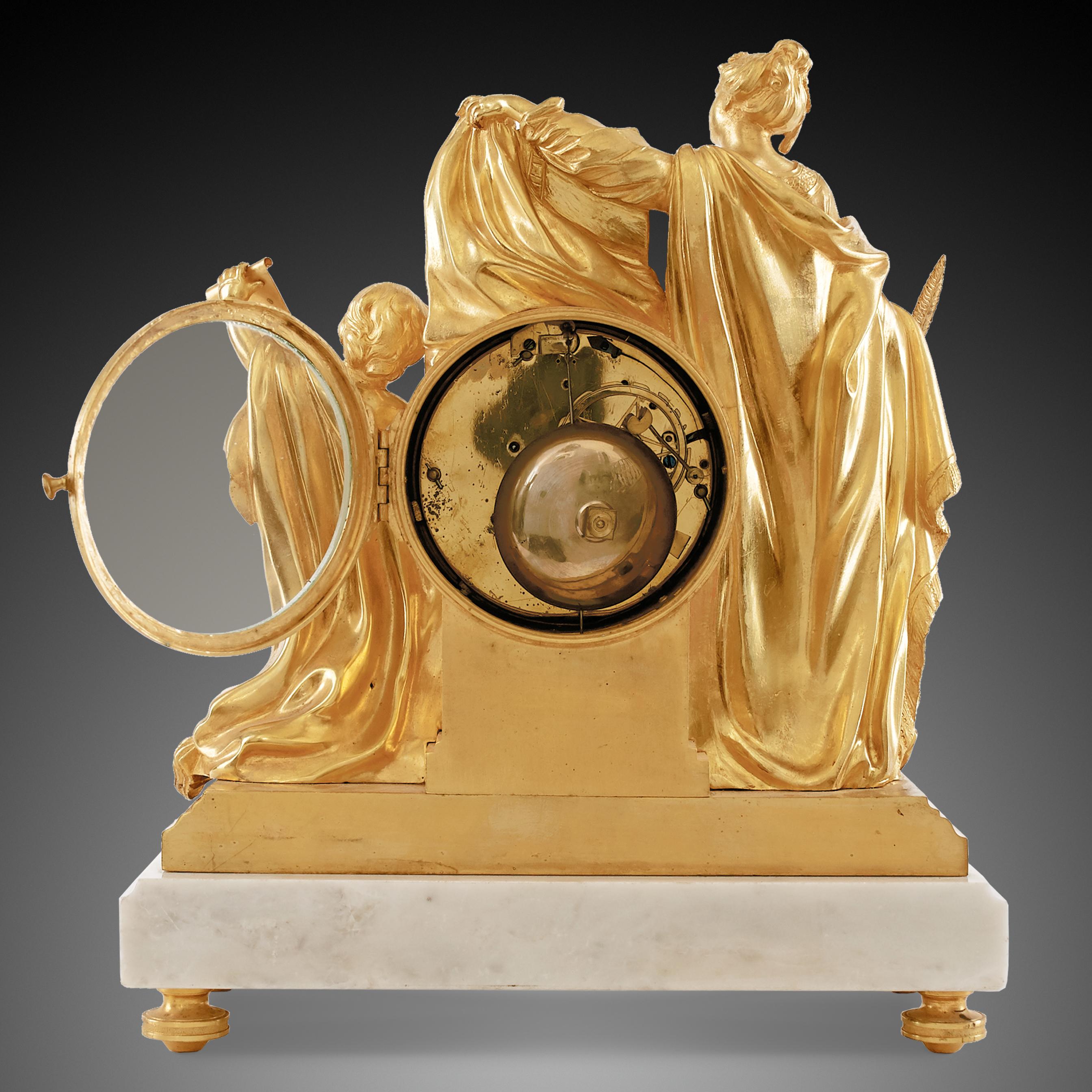 Mantel Clock 18th Century Louis XVI Period by Baillon À Paris In Excellent Condition For Sale In Warsaw, PL