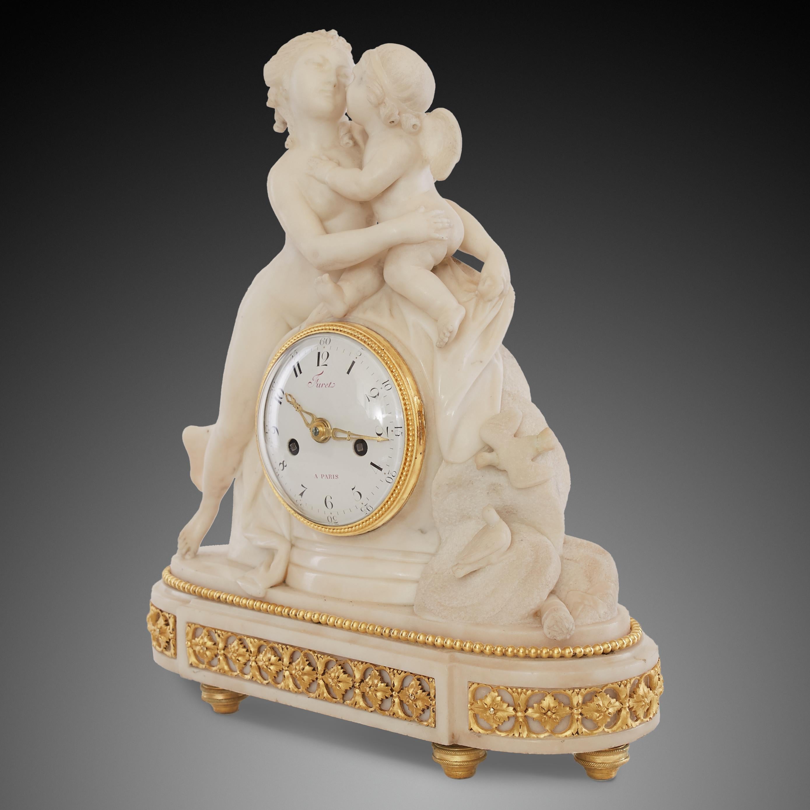 French Mantel Clock 18th Century Louis XVI Period by Furet À Paris