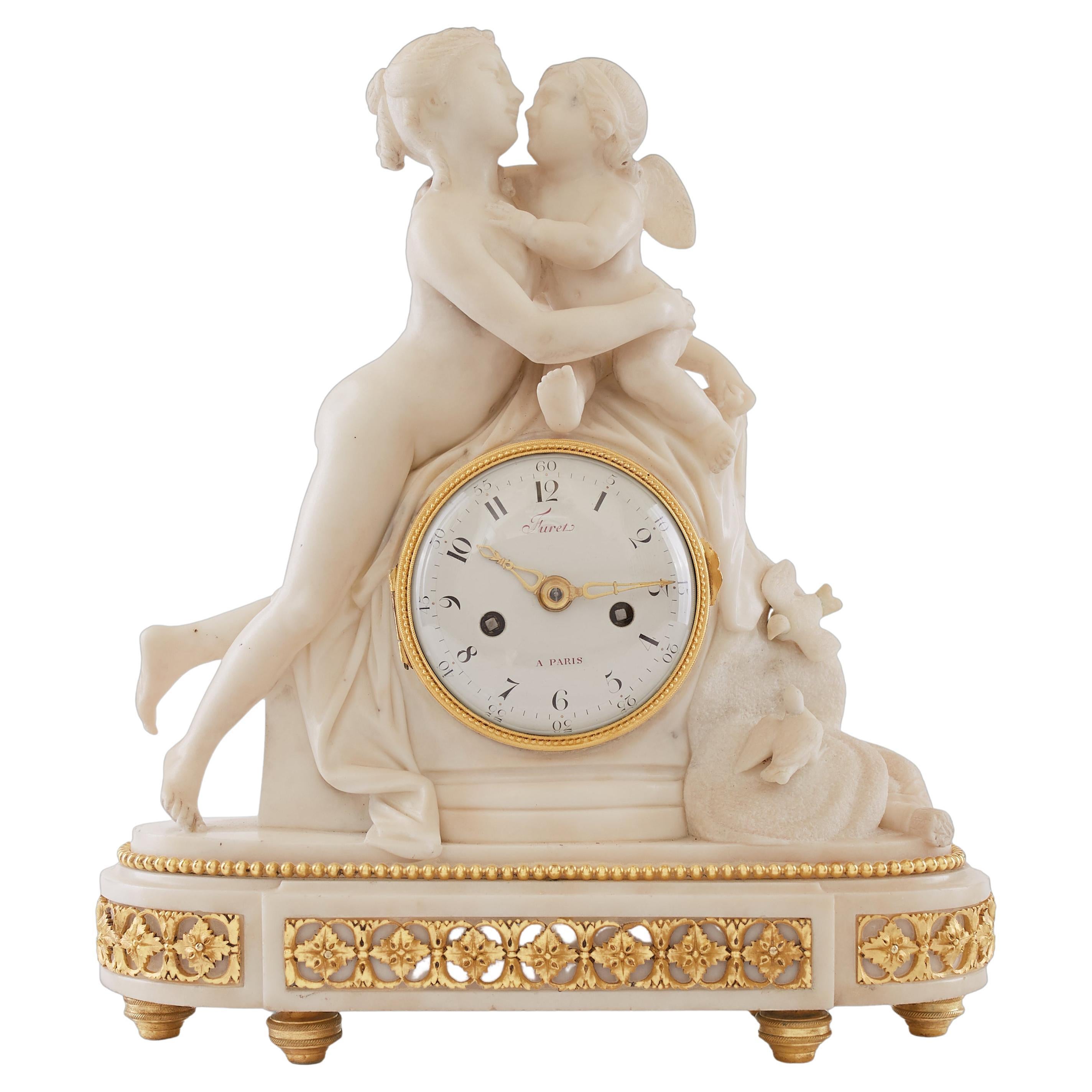 Mantel Clock 18th Century Louis XVI Period by Furet À Paris at 1stDibs