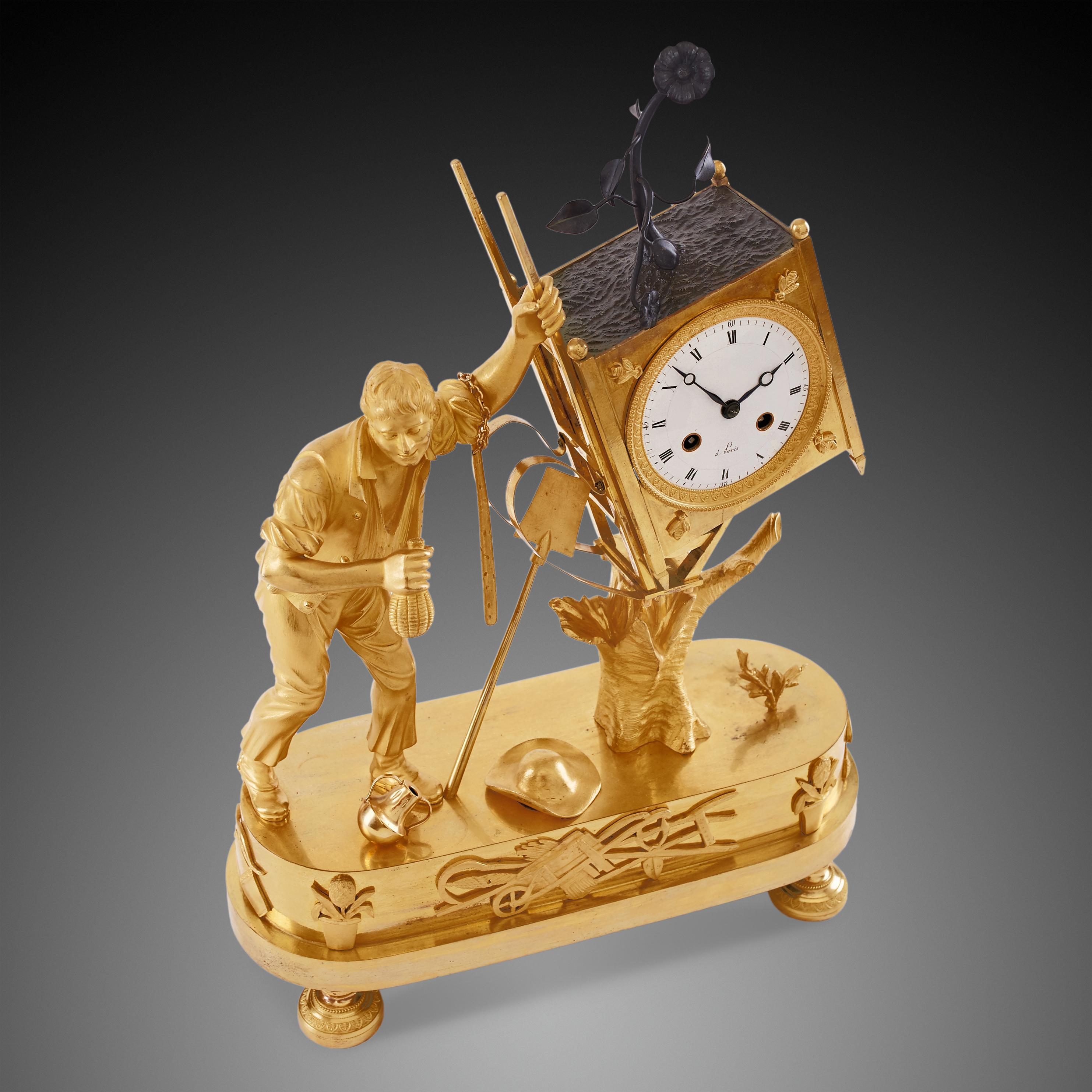 Gilt Mantel Clock 18th Century Louis XVI Period