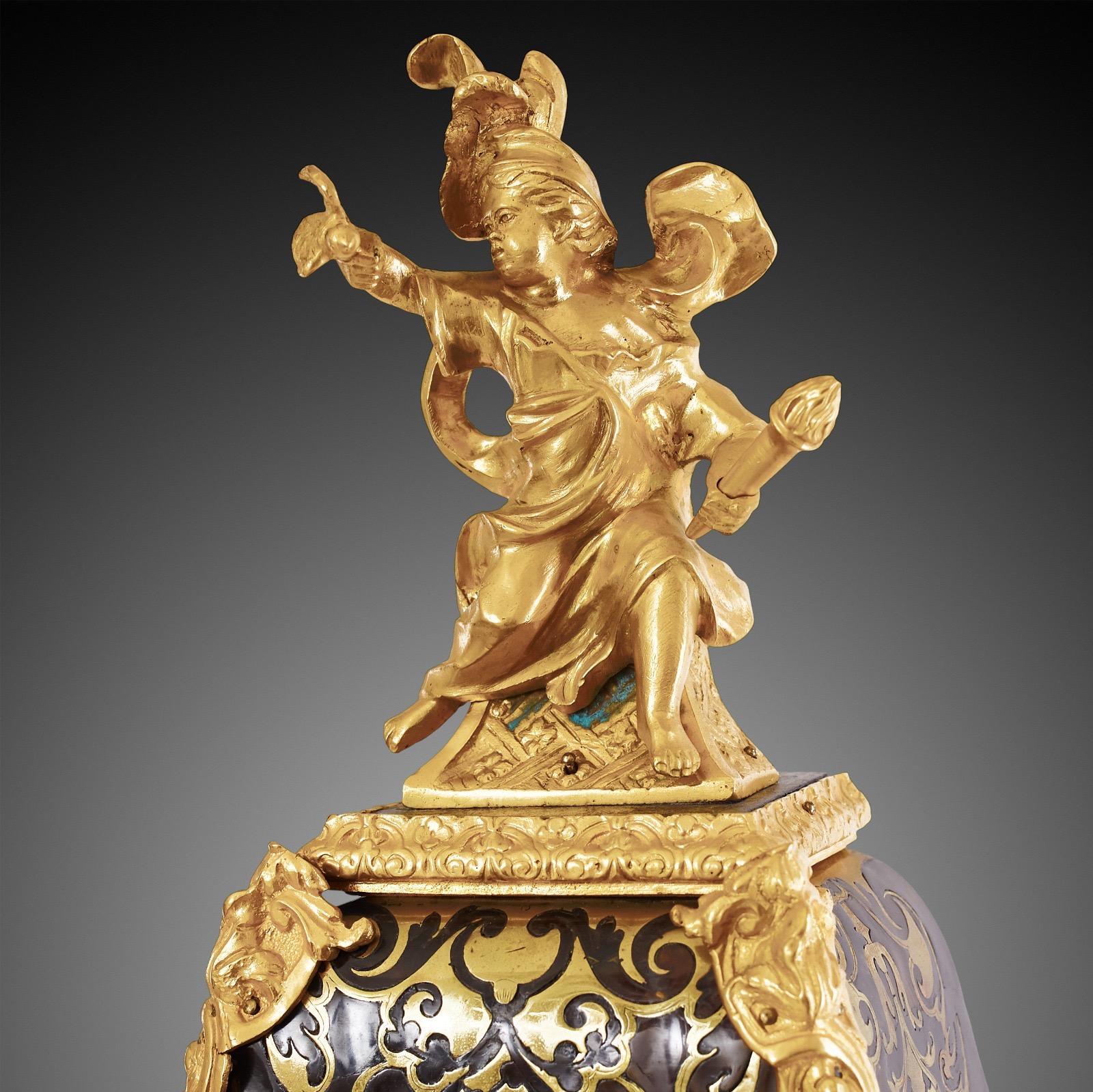 Louis XVI Mantel Clock 18th Century Styl Boulle by Josue Panier À Paris For Sale