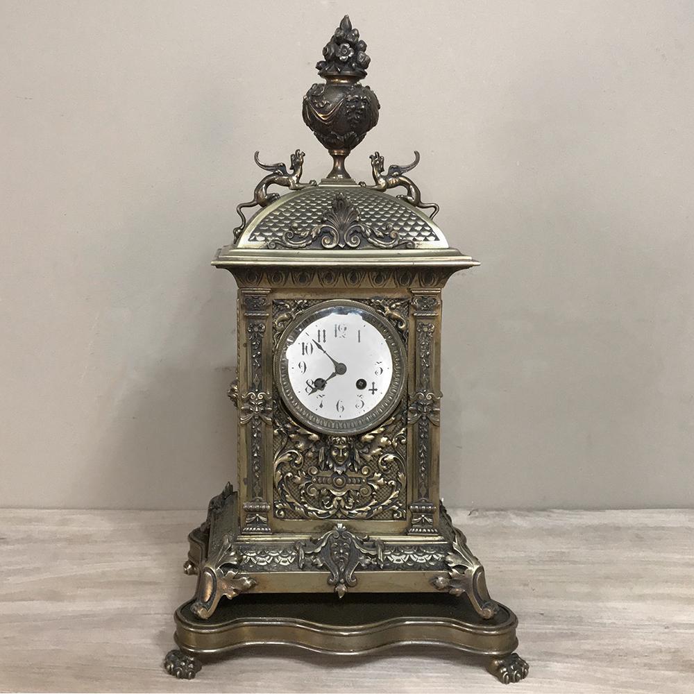 Mantel Clock, 19th Century French Louis XVI in Bronze In Good Condition In Dallas, TX
