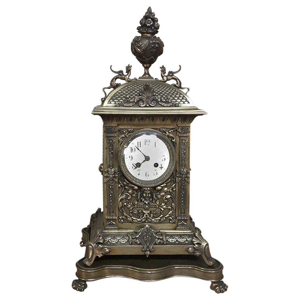 Mantel Clock, 19th Century French Louis XVI in Bronze