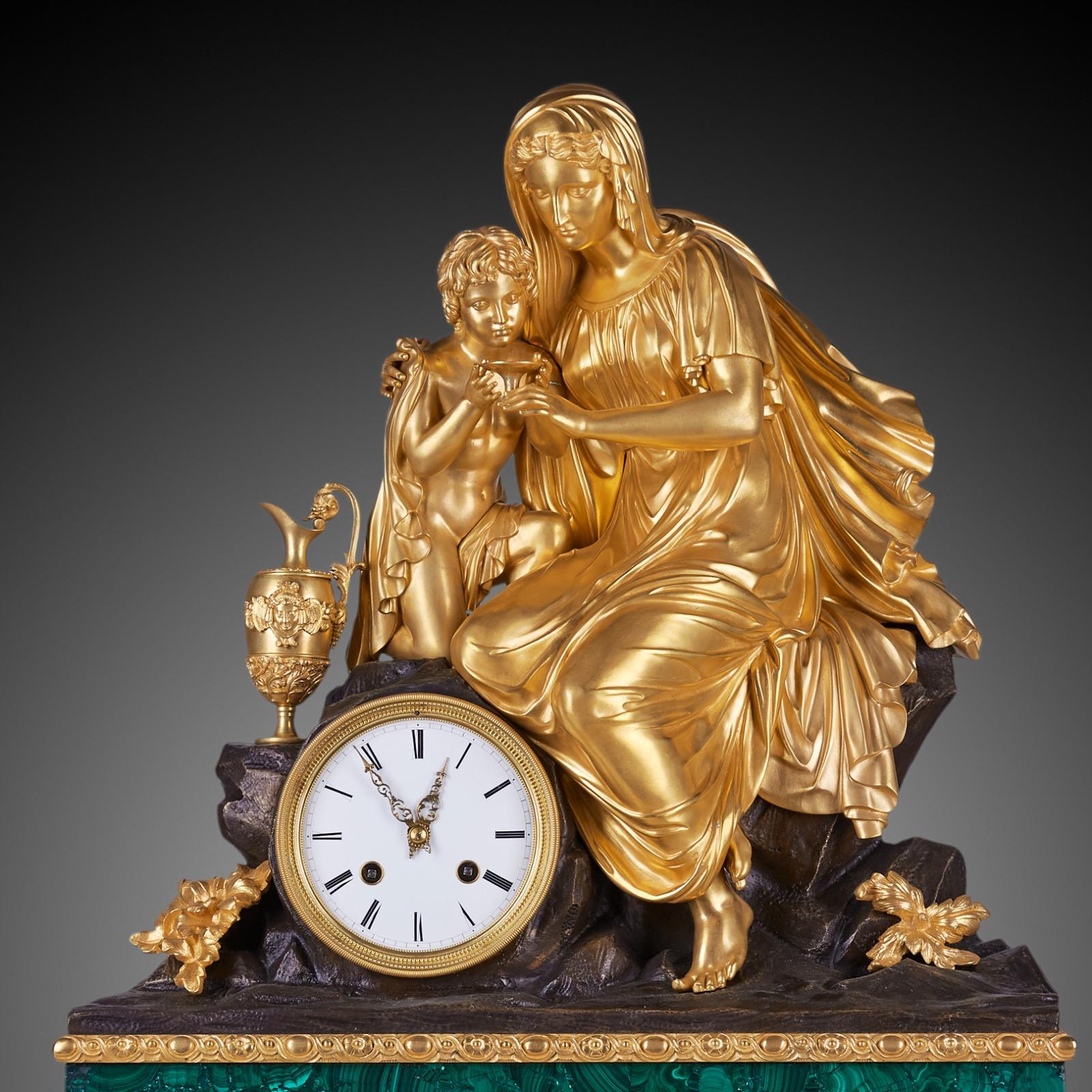 Mantel Clock 19th Century Louis Philippe Charles X For Sale 7