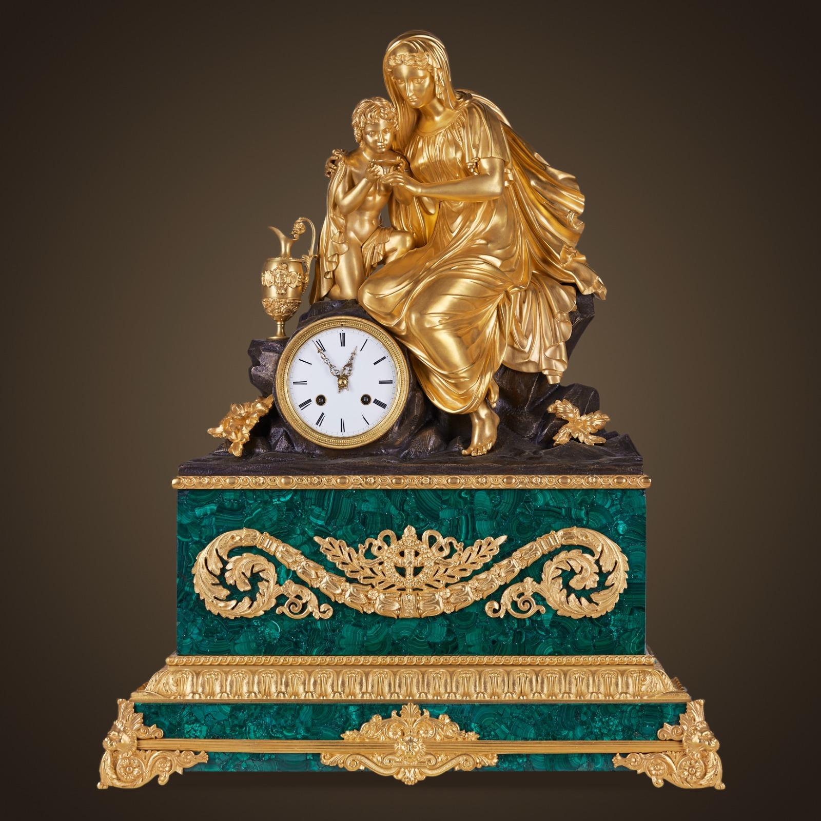 Mantel Clock 19th Century Louis Philippe Charles X For Sale 11