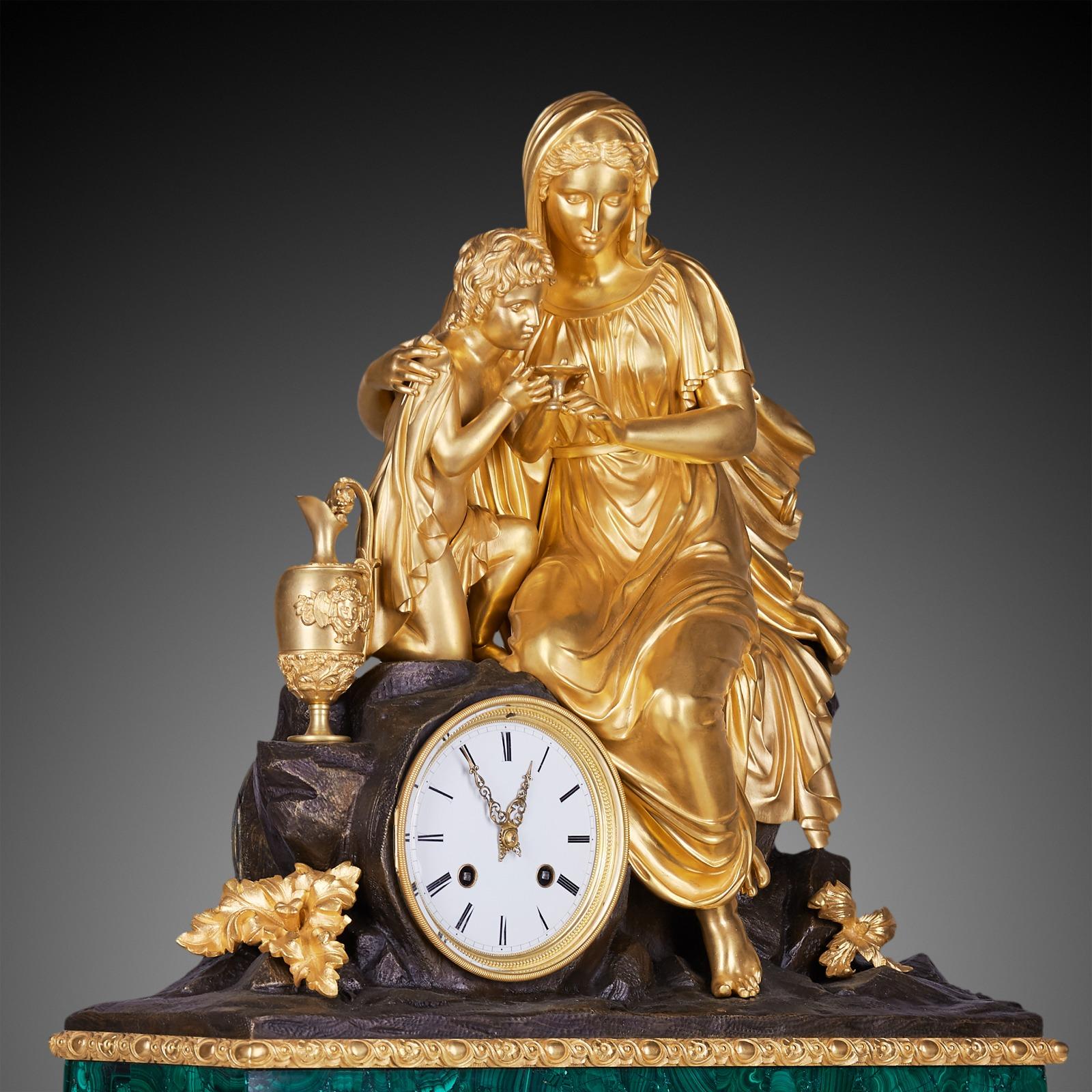 Mantel Clock 19th Century Louis Philippe Charles X In Excellent Condition For Sale In Warsaw, PL