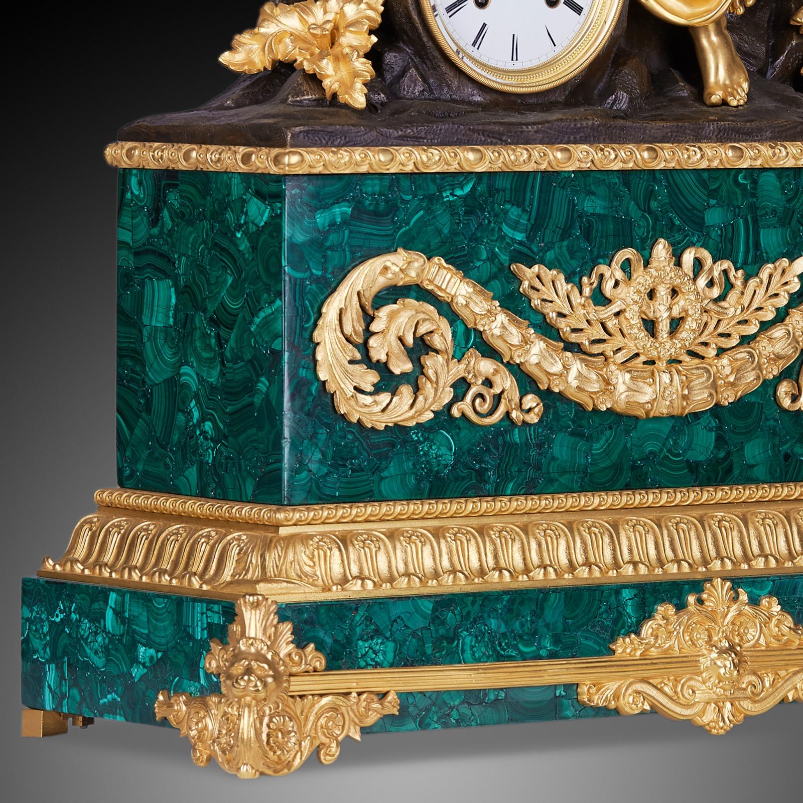 Bronze Mantel Clock 19th Century Louis Philippe Charles X For Sale