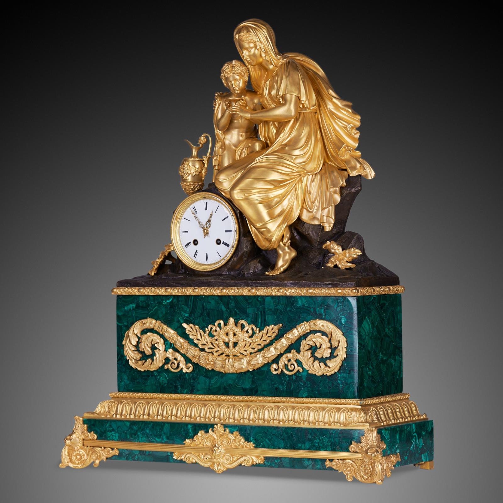 Mantel Clock 19th Century Louis Philippe Charles X For Sale 1