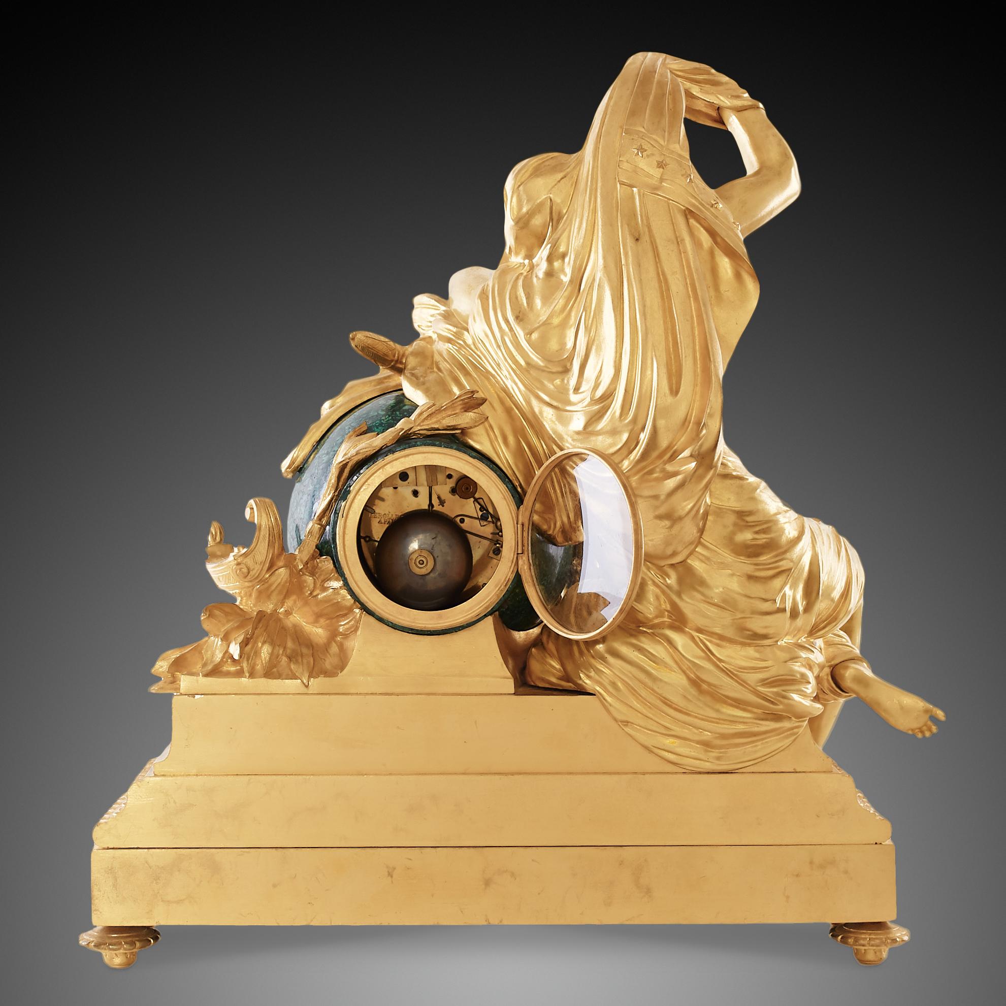 Gilt Mantel Clock 19th Century Louis Philippe Charles X