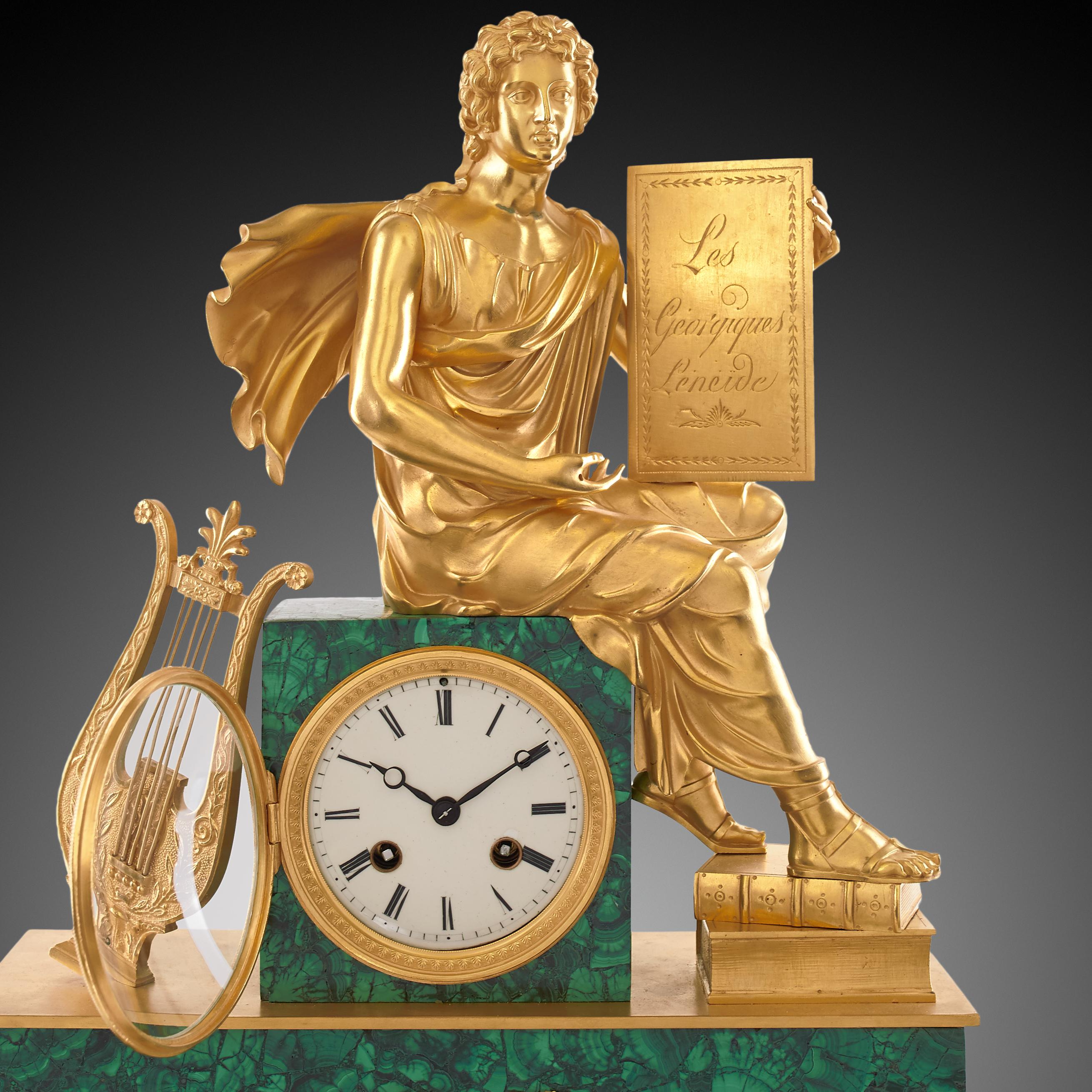 Mantel Clock 19th Century Louis Philippe Charles X Period In Good Condition For Sale In Warsaw, PL