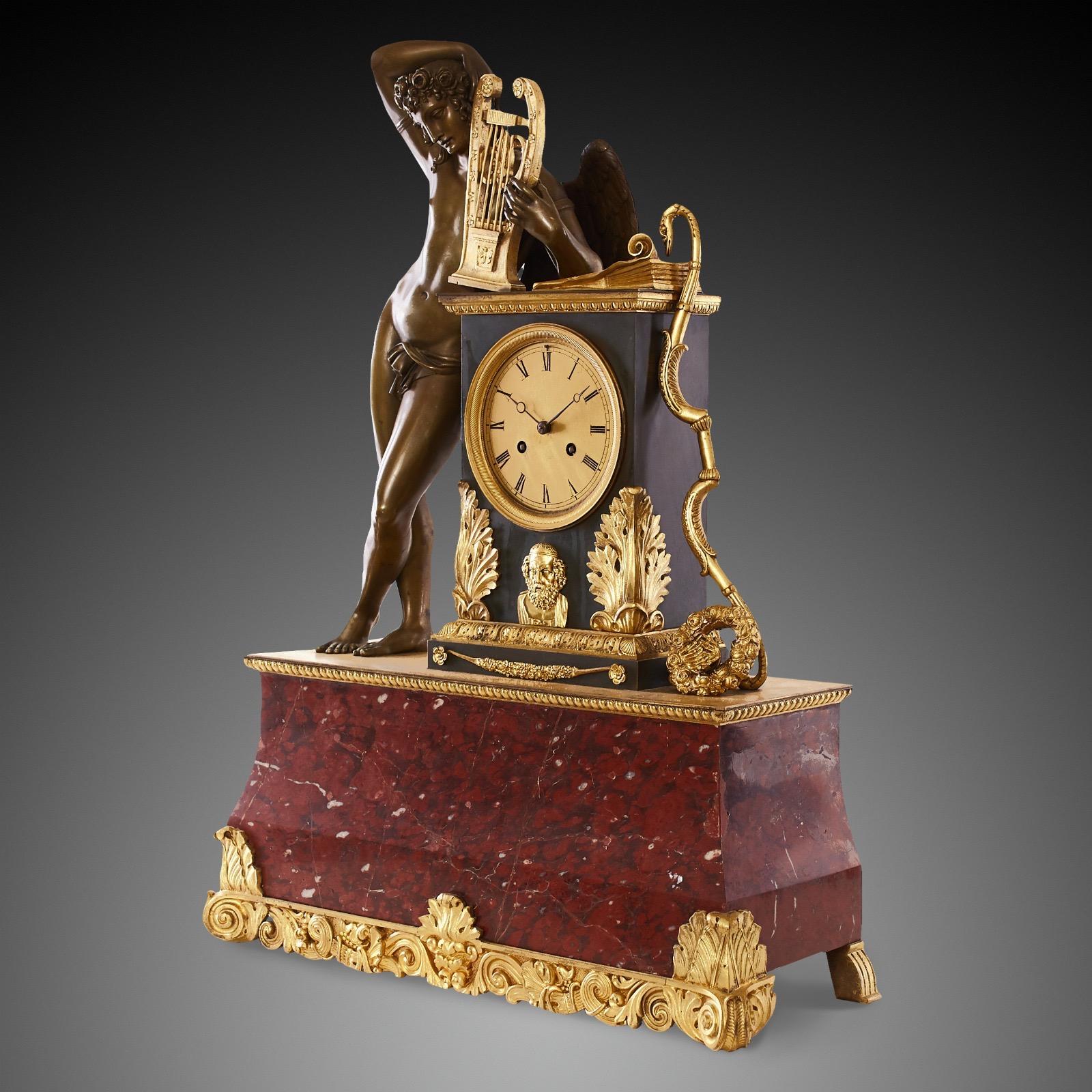 Mantel Clock 19th Century Louis Philippe Charles X Period For Sale 4