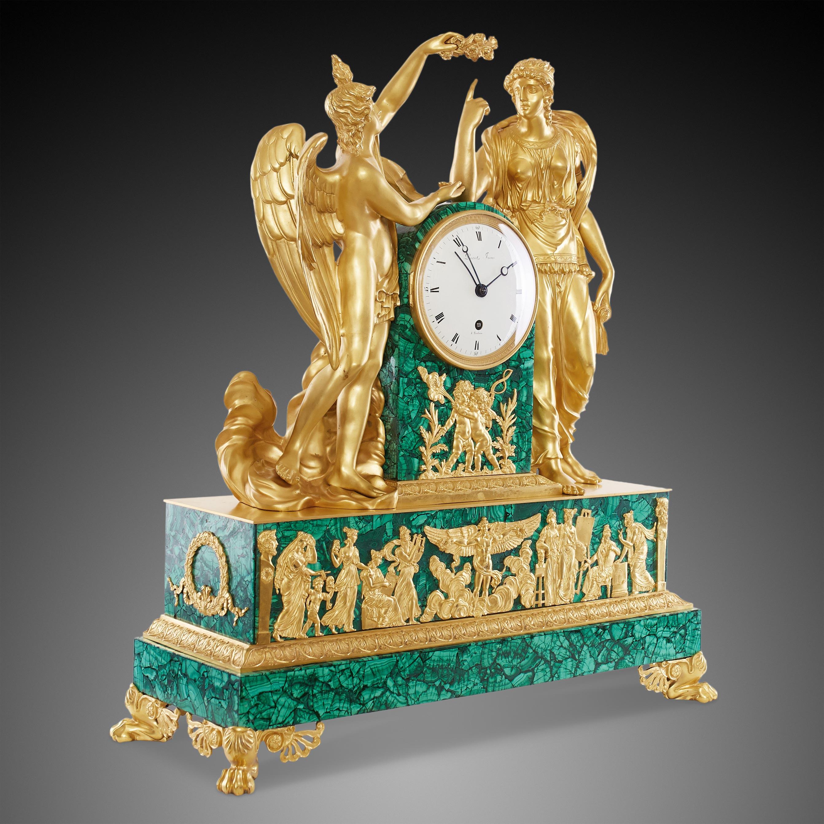 French Mantel Clock 19th Century Louis Philippe Charles X by Prevost Freres a Toulose