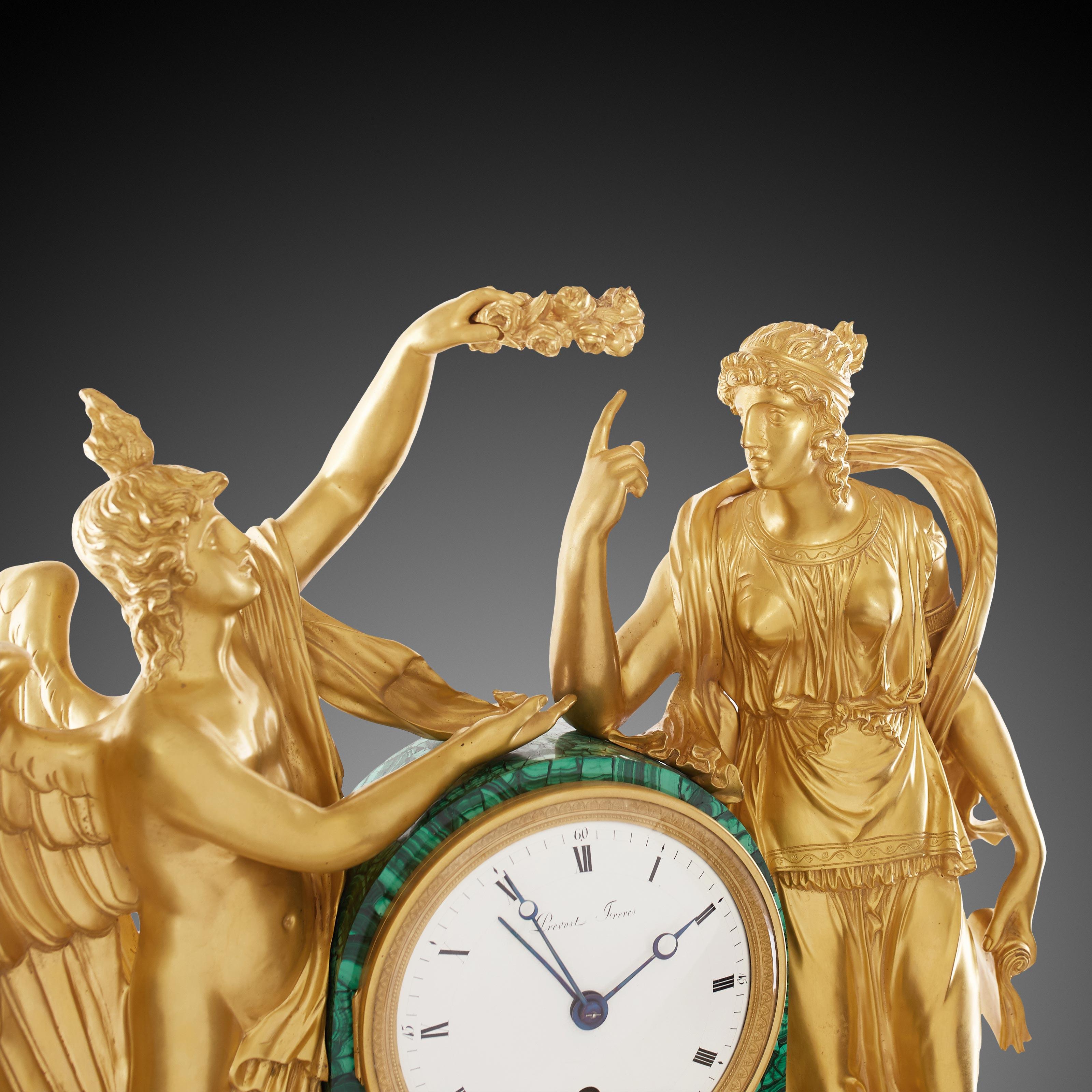 Mantel Clock 19th Century Louis Philippe Charles X by Prevost Freres a Toulose In Good Condition In Warsaw, PL