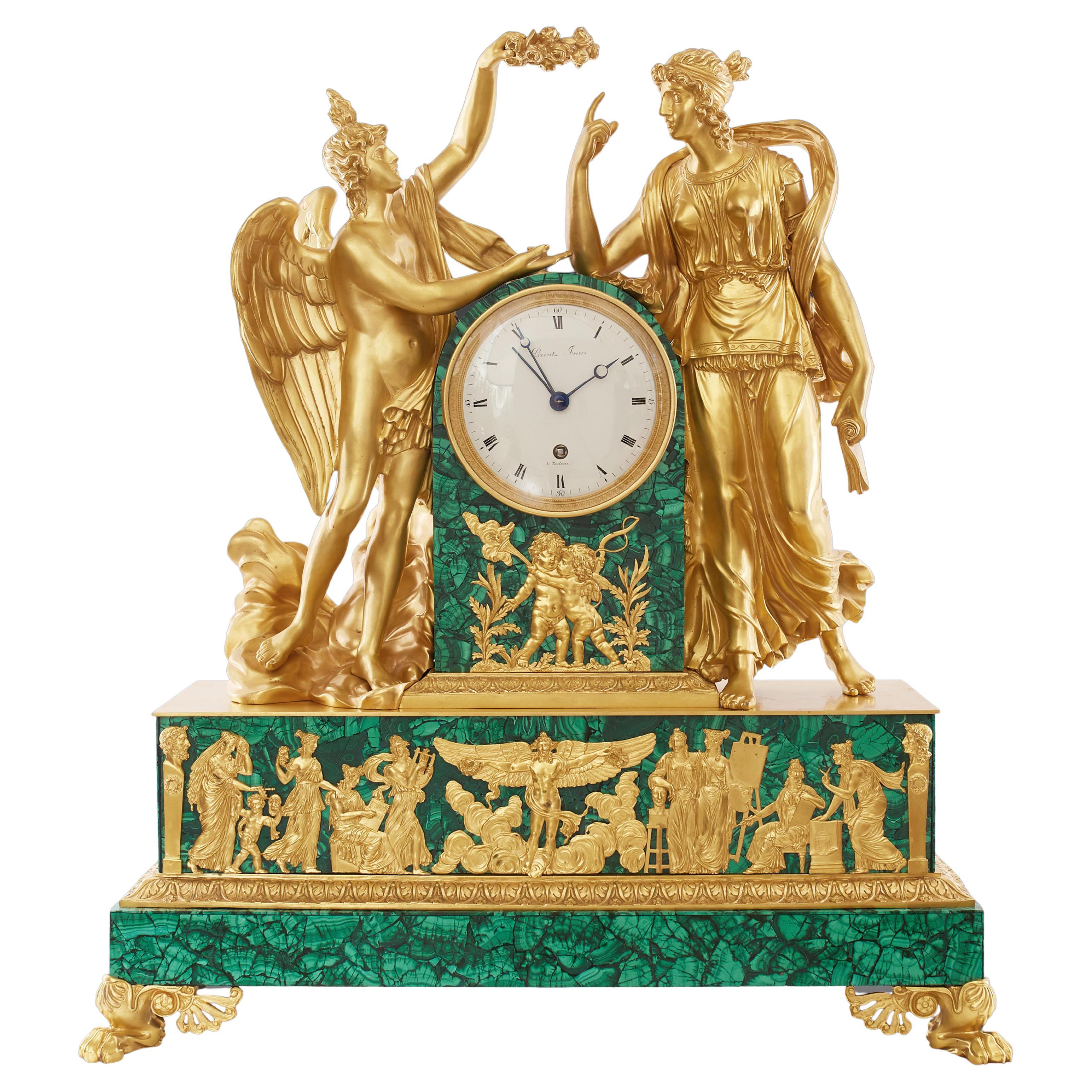Mantel Clock 19th Century Louis Philippe Charles X by Prevost Freres a Toulose
