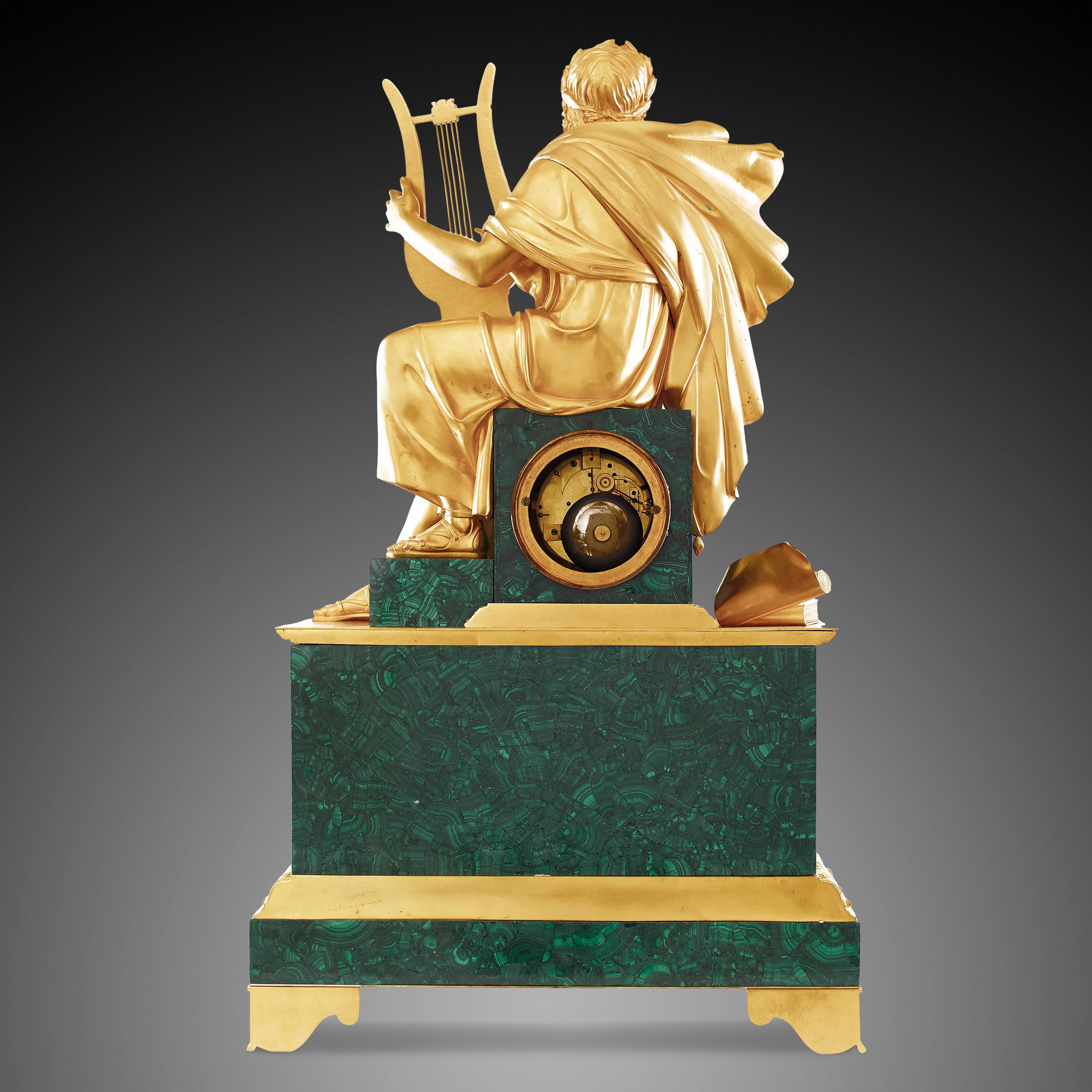 Gilt Mantel Clock 19th Century, Louis Philippe Charles X Style For Sale