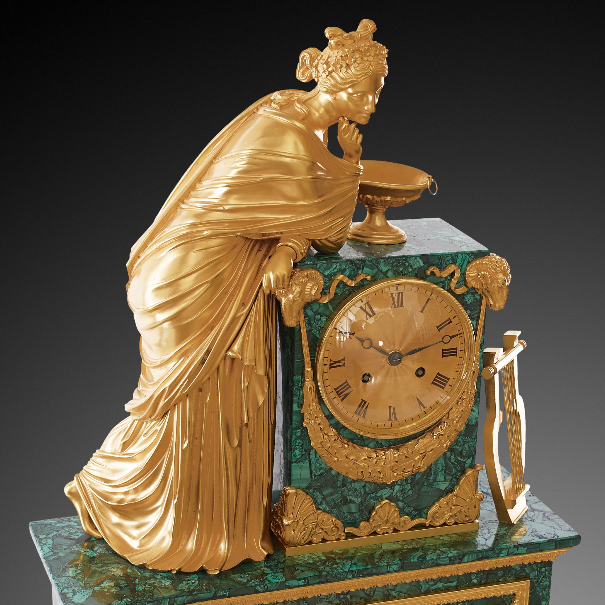 Gilt Mantel clock 19th Century, Louis Philippe Charles X styl.
