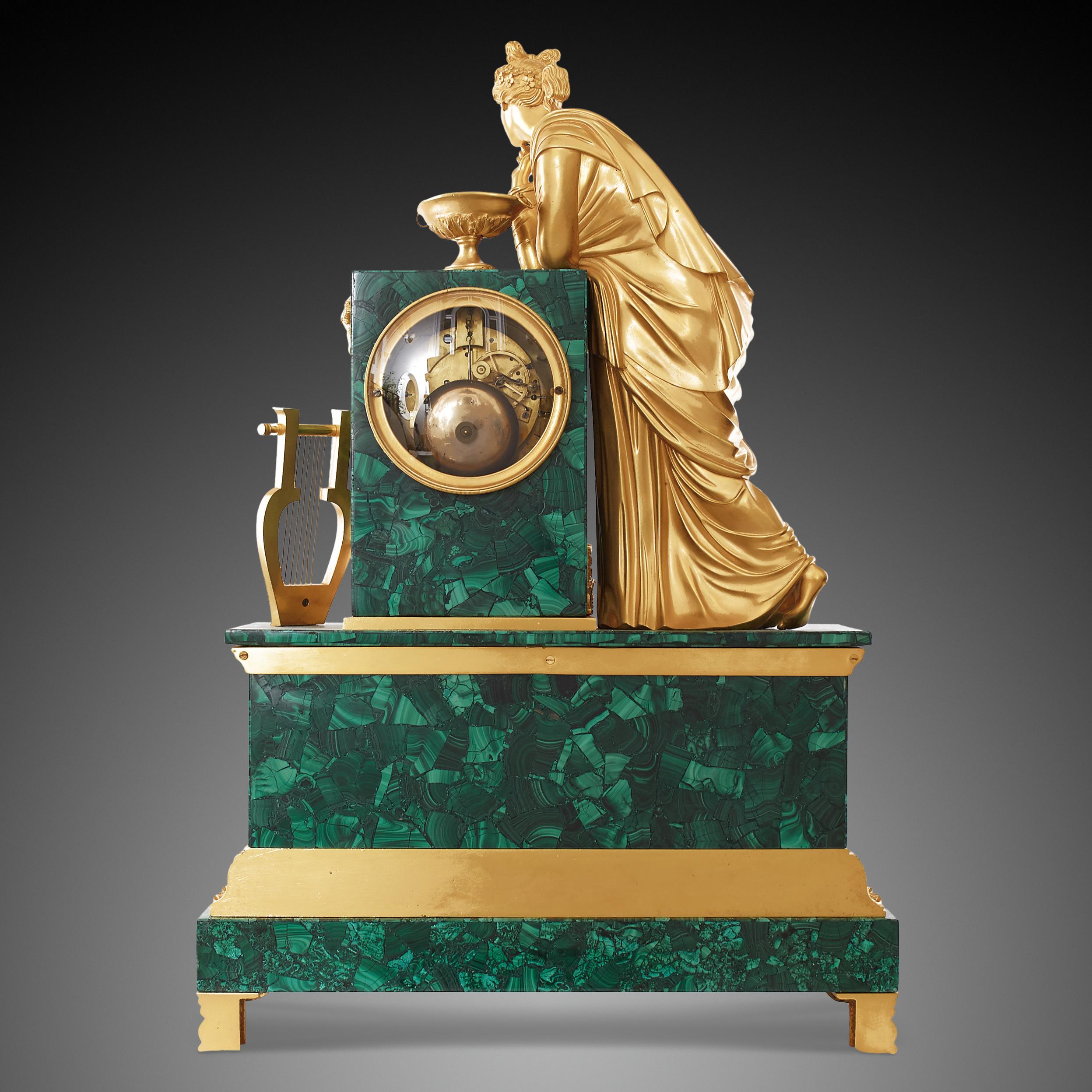 Mantel clock 19th Century, Louis Philippe Charles X styl. In Good Condition In Warsaw, PL