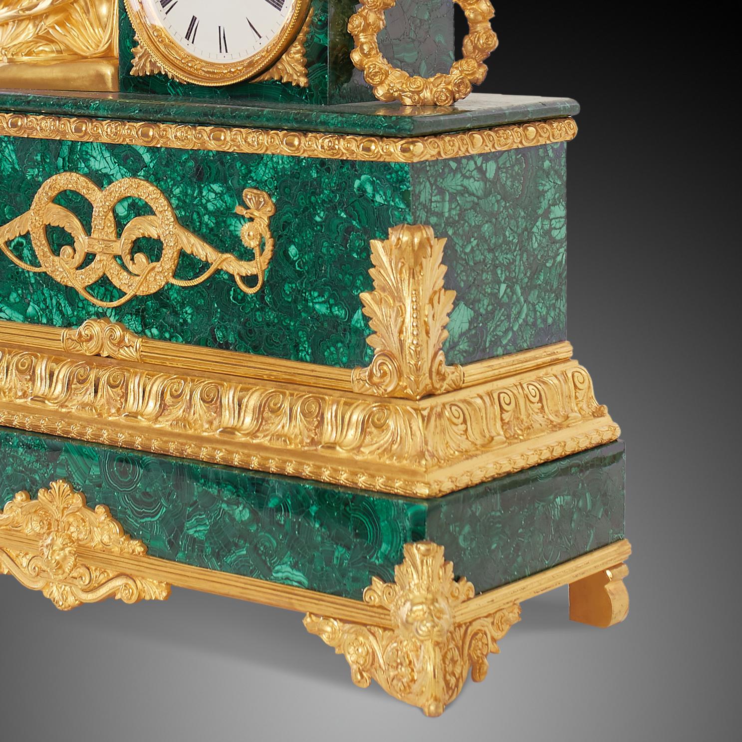 Bronze Mantel Clock 19th Century, Louis Philippe Charles X Style For Sale