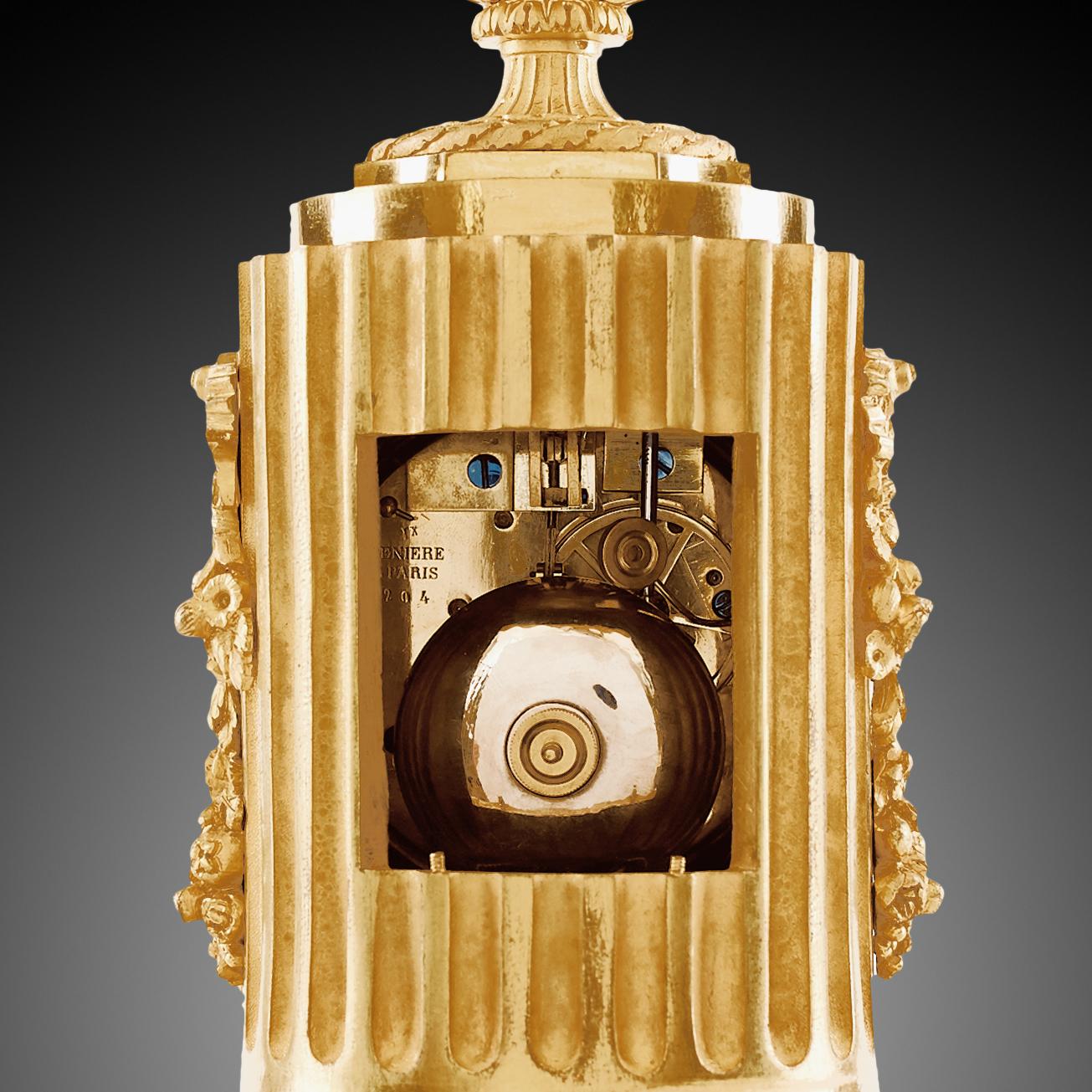 Mantel Clock 19th Century Louis XVI Period by Deniere À Paris 2