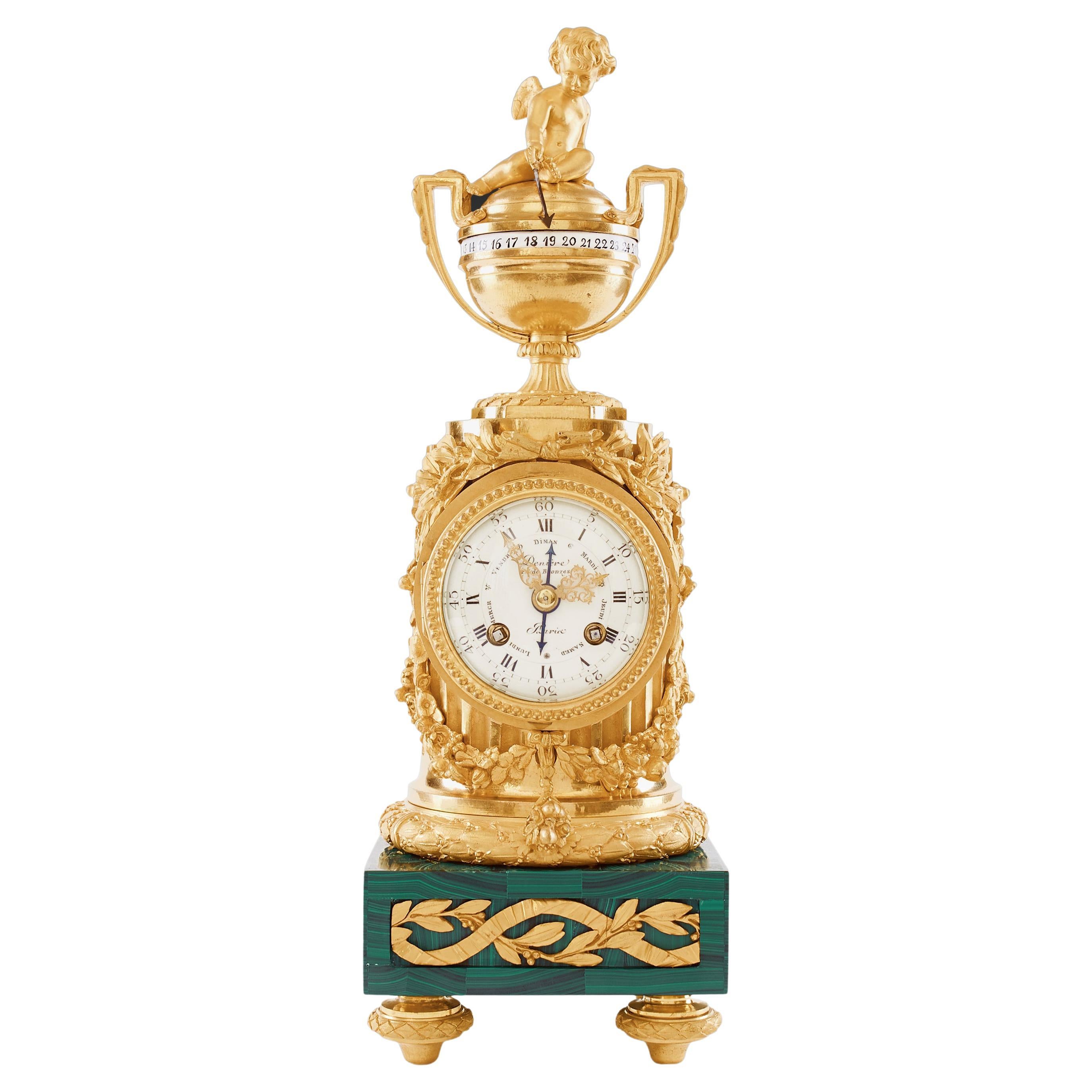 Mantel Clock 19th Century Louis XVI Period by Deniere À Paris