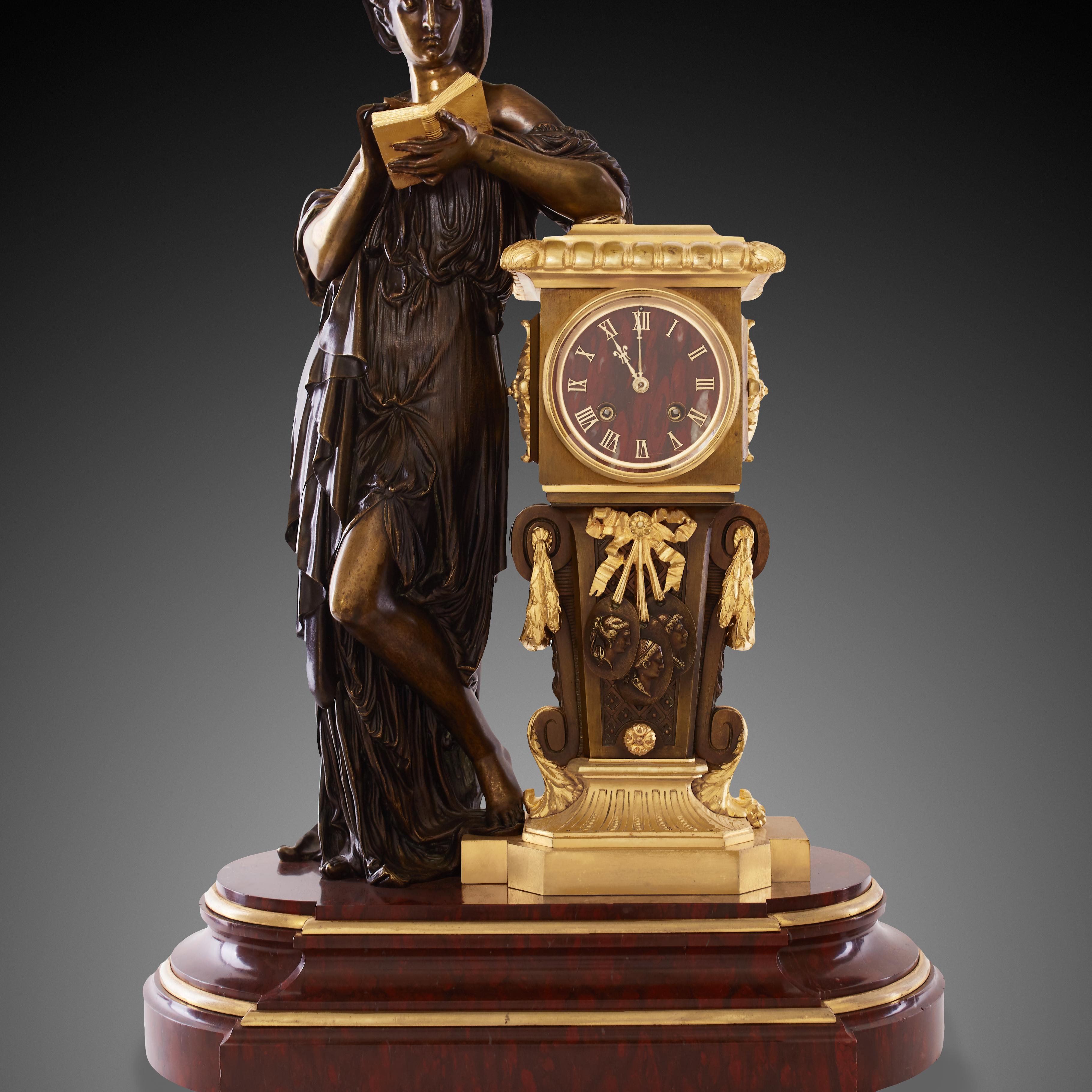 Marble Mantel Clock 19th Century Napoleon III