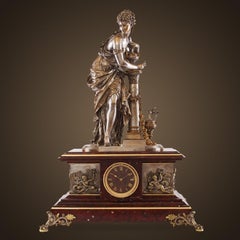 Mantel Clock 19th Century Napoleon III Period by Moreau Mathu