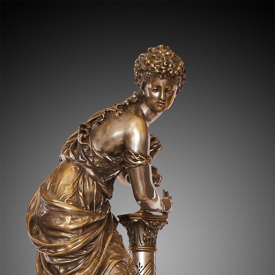 Français Pendule à cheminée 19ème siècle Période Napoléon III par Moreau Mathu en vente