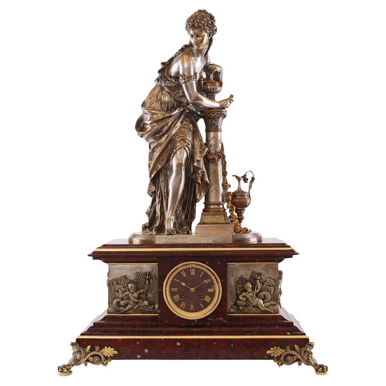 Mantel Clock 19th Century Napoleon III Period by Moreau Mathu For Sale at  1stDibs