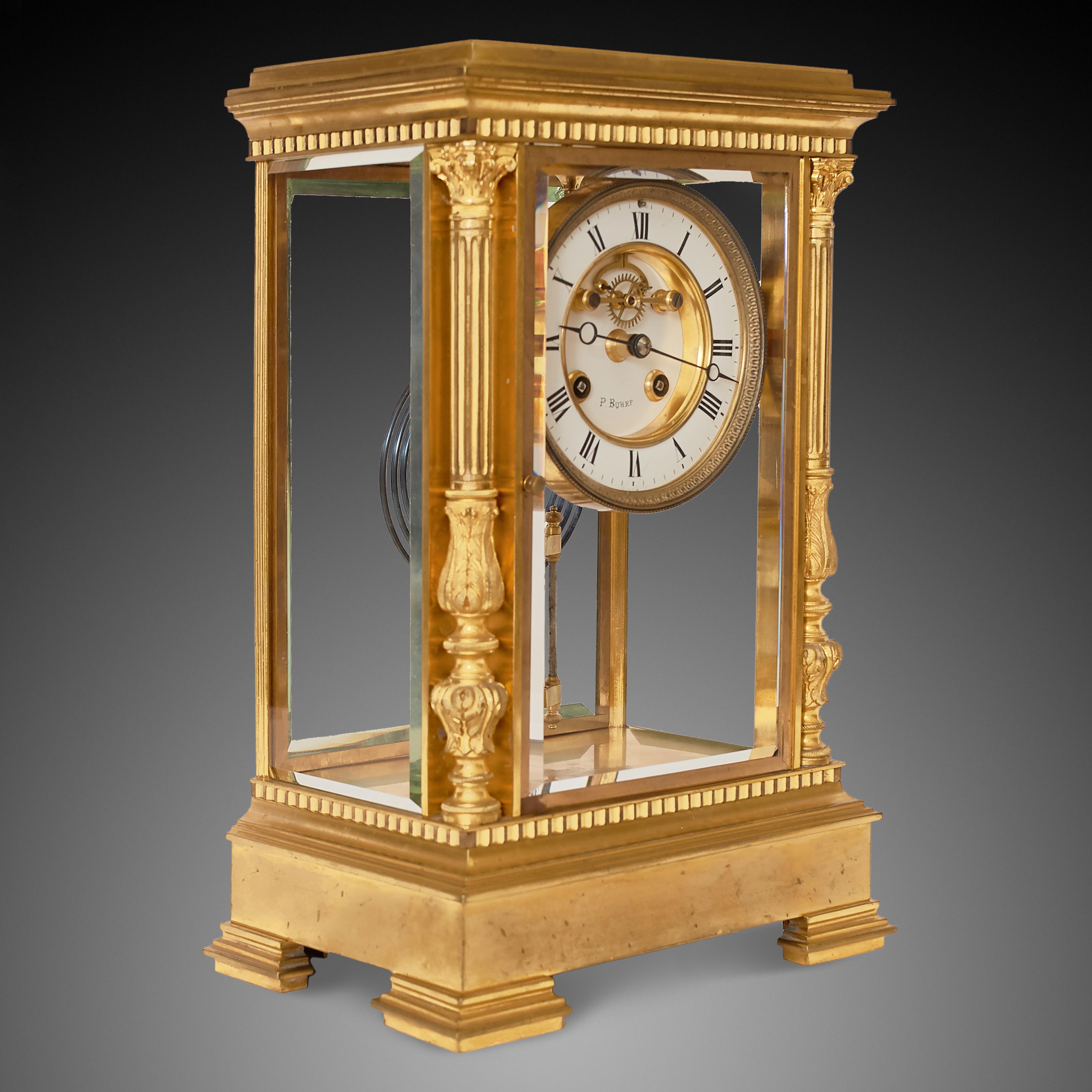 French Mantel Clock 19th Century Napoleon III Period by P.Buhrf