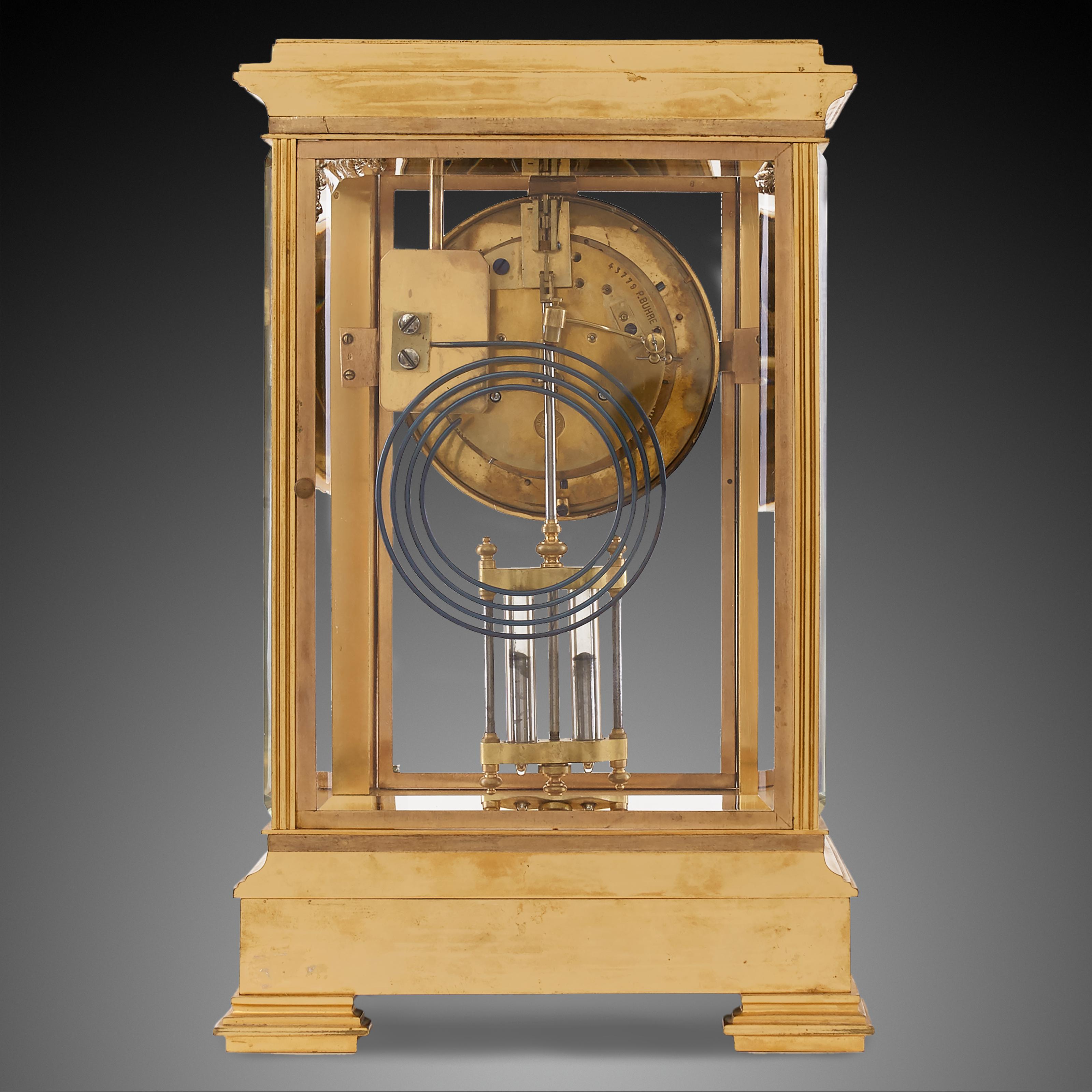 Gilt Mantel Clock 19th Century Napoleon III Period by P.Buhrf