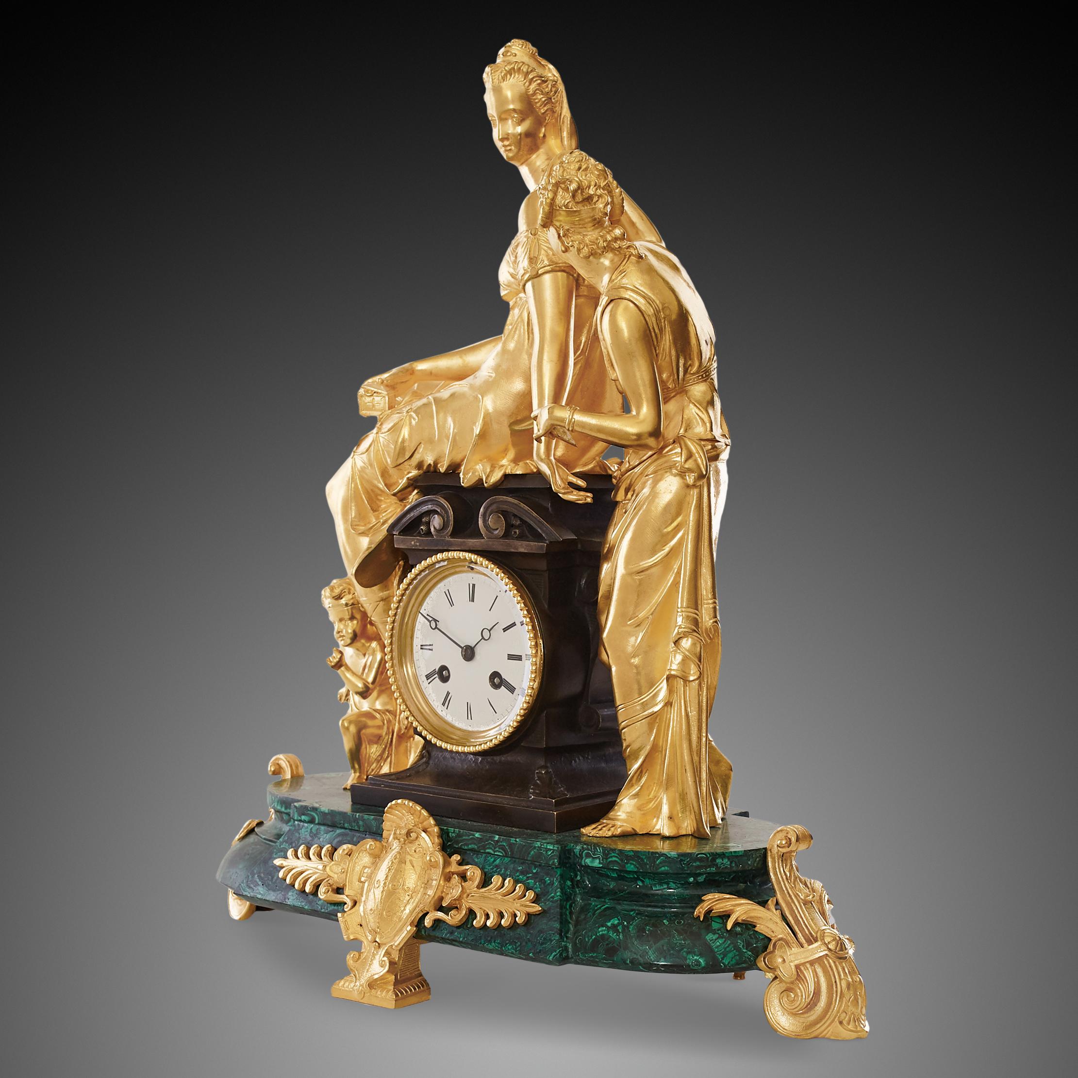 French Mantel Clock 19th Century, Napoleon III Period For Sale