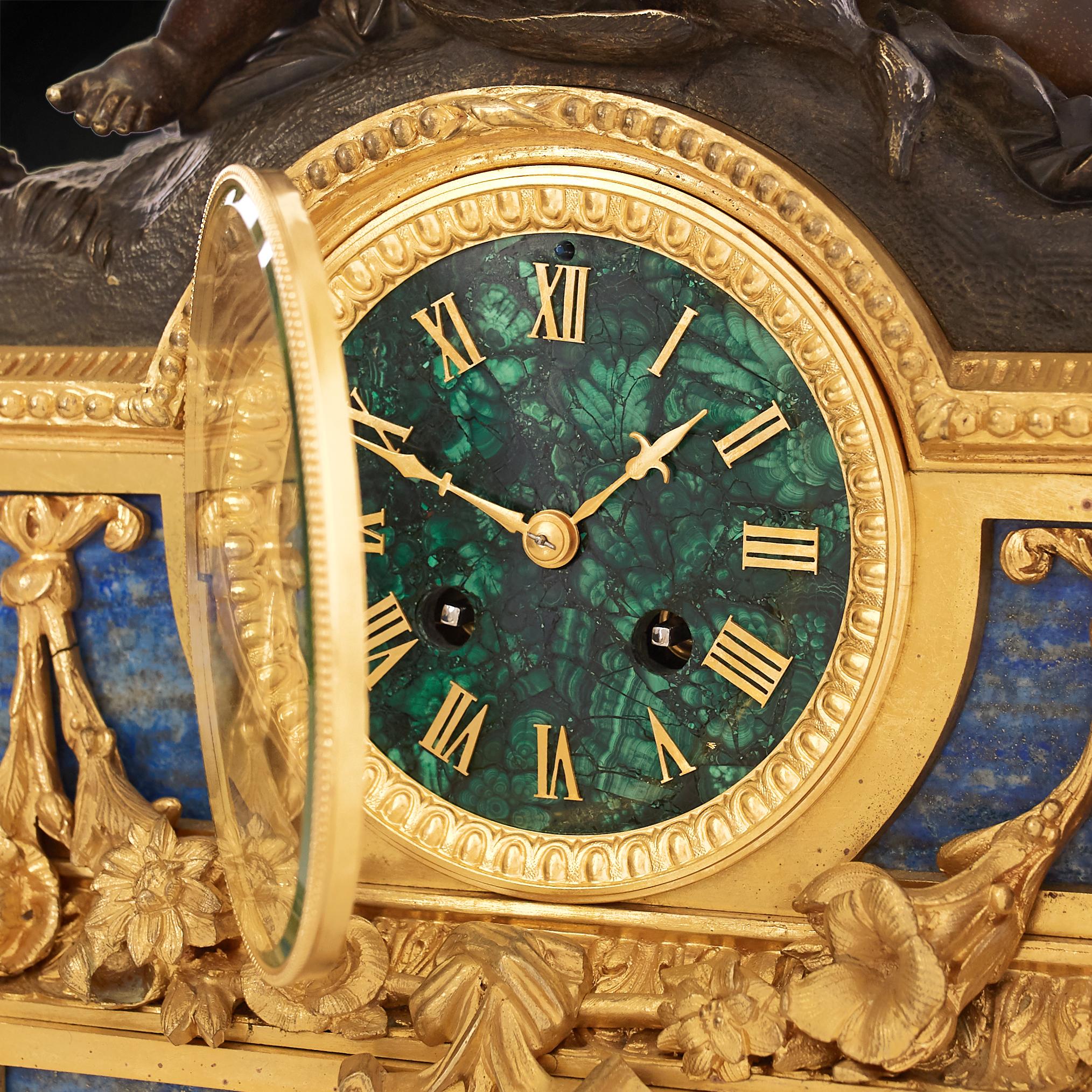 Mantel Clock 19th Century Napoleon III Period In Excellent Condition For Sale In Warsaw, PL