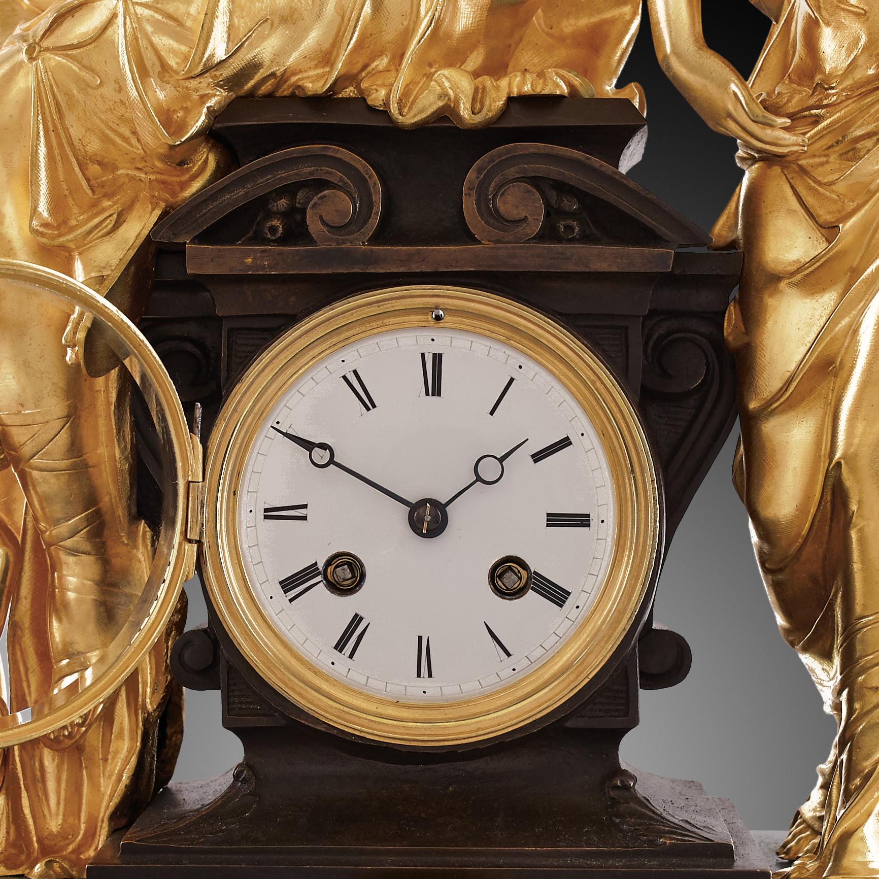 Mantel Clock 19th Century, Napoleon III Period In Good Condition For Sale In Warsaw, PL