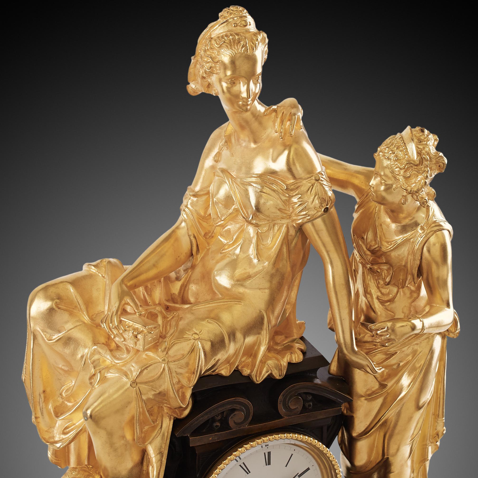Mantel Clock 19th Century, Napoleon III Period For Sale 2
