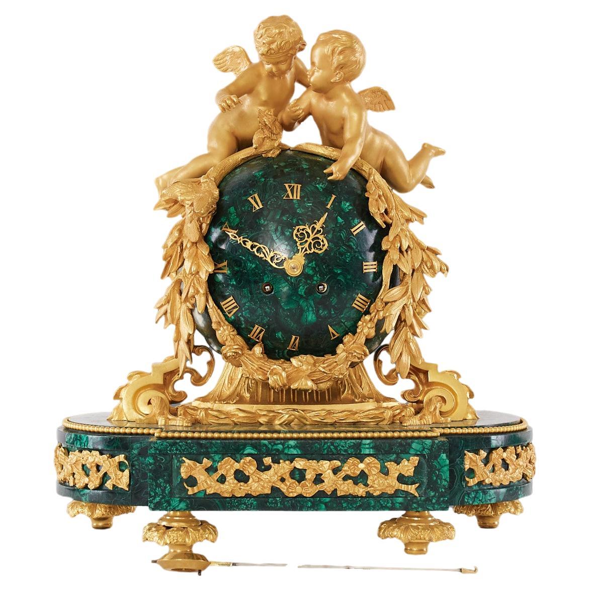 BY E.DUMOULINEUF À PARIS A of mantel clock in the style of Louis XVI, the 19th c