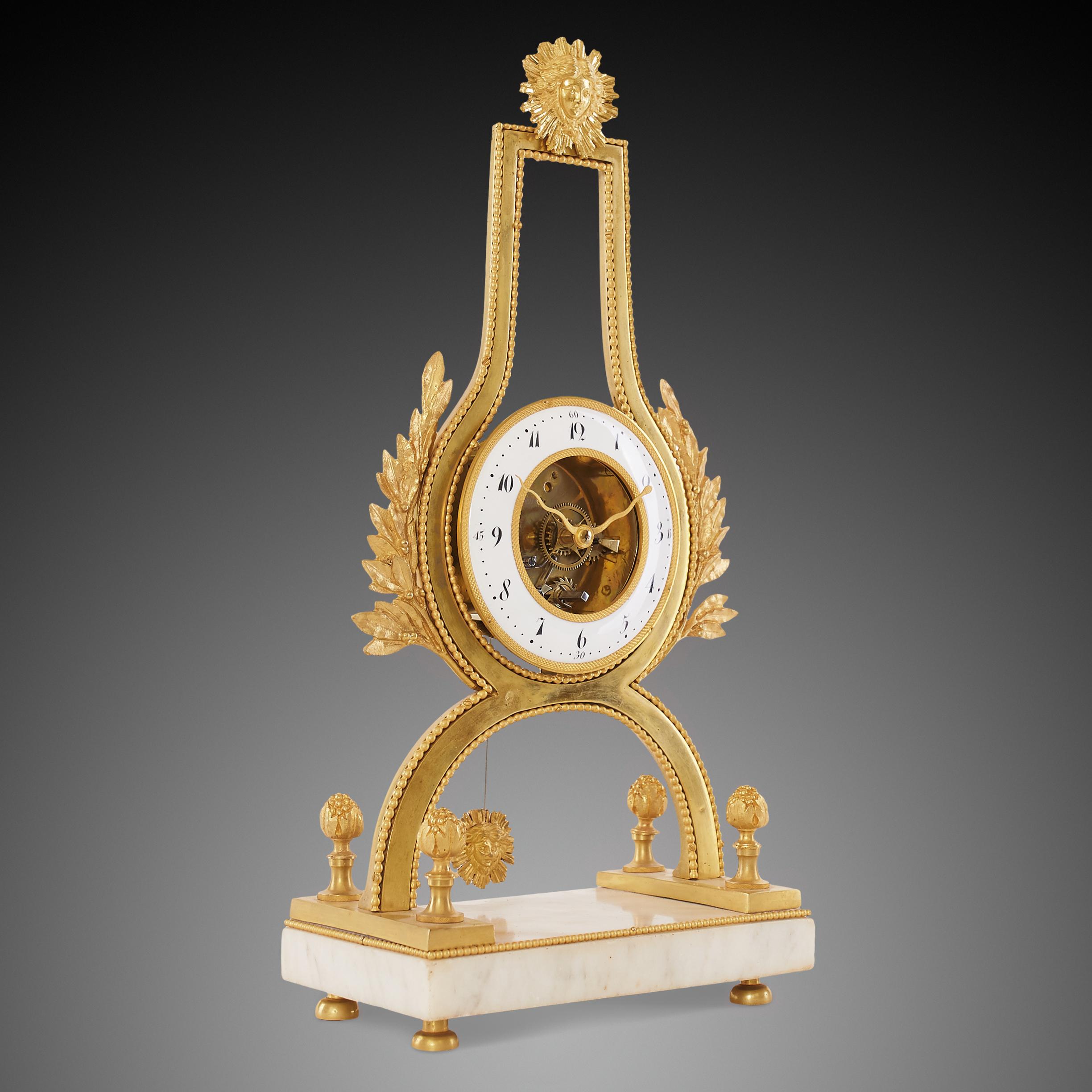 French Mantel Clock 19th Century, Styl Empire