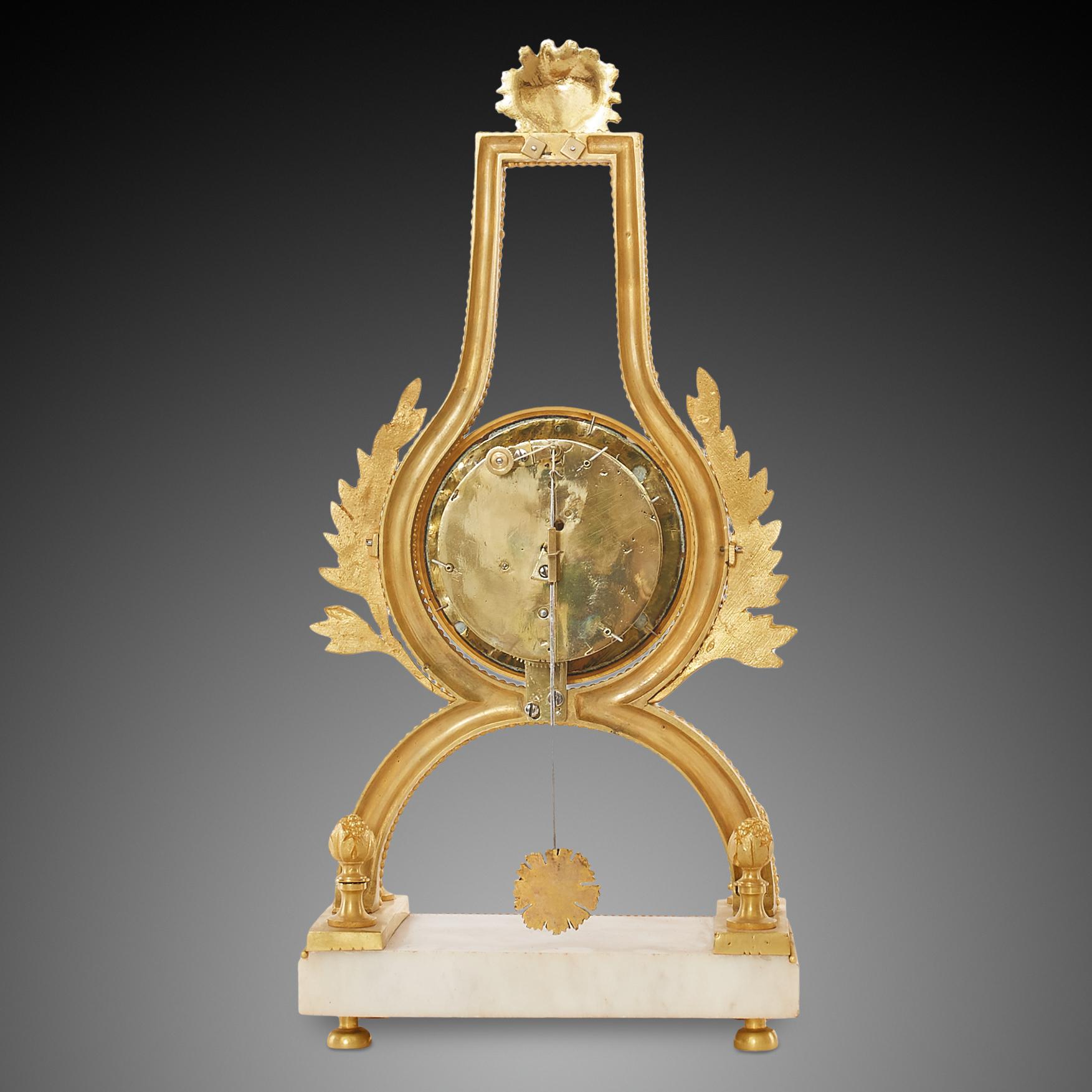 Gilt Mantel Clock 19th Century, Styl Empire