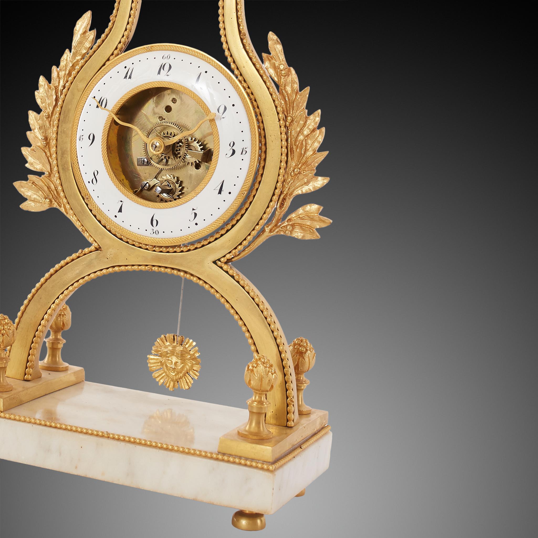 Mantel Clock 19th Century, Styl Empire In Good Condition In Warsaw, PL