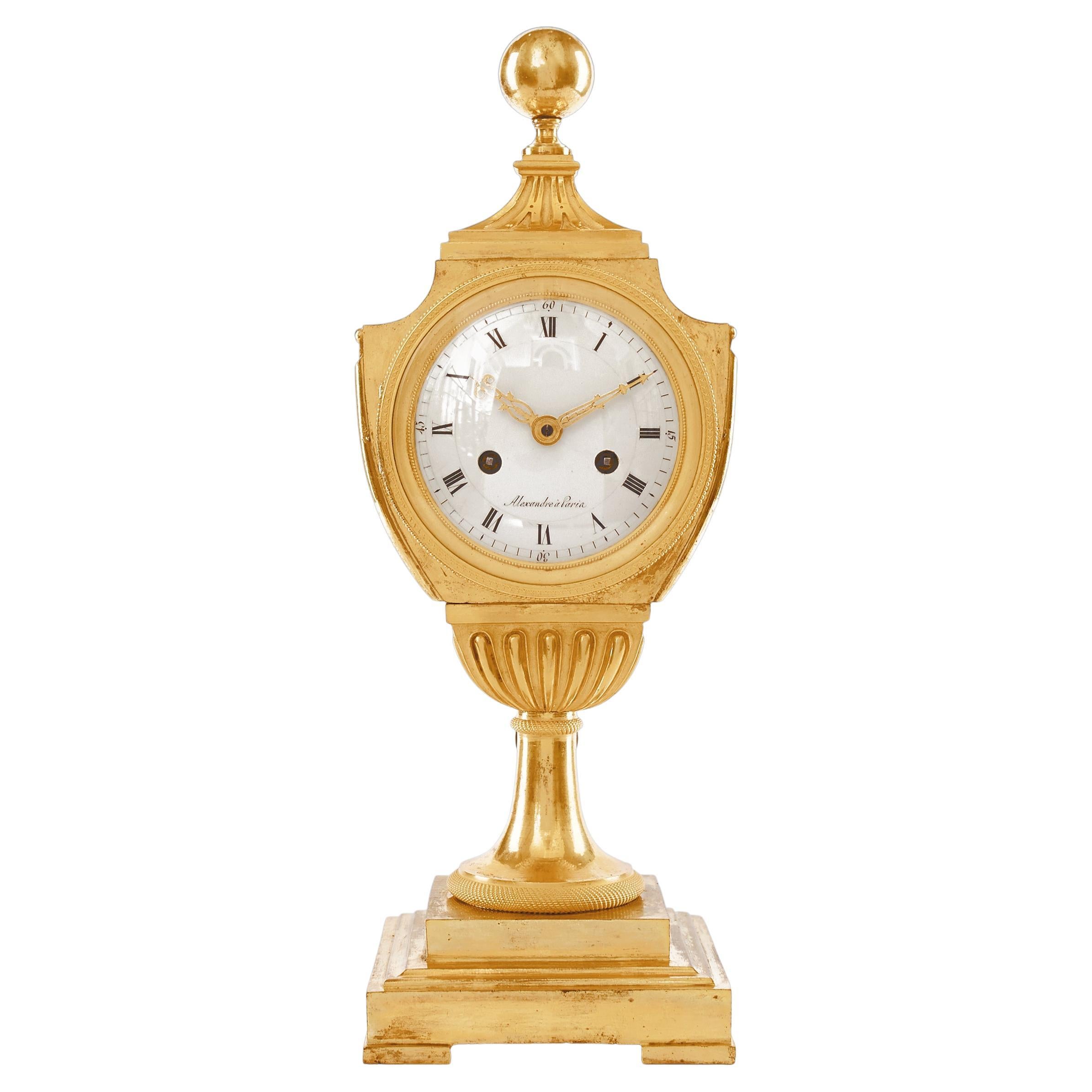Mantel Clock 19th Century Styl Empire by Alexandre À Paris