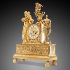 Mantel Clock 19th Century Styl Empire by Bonieris À Paris