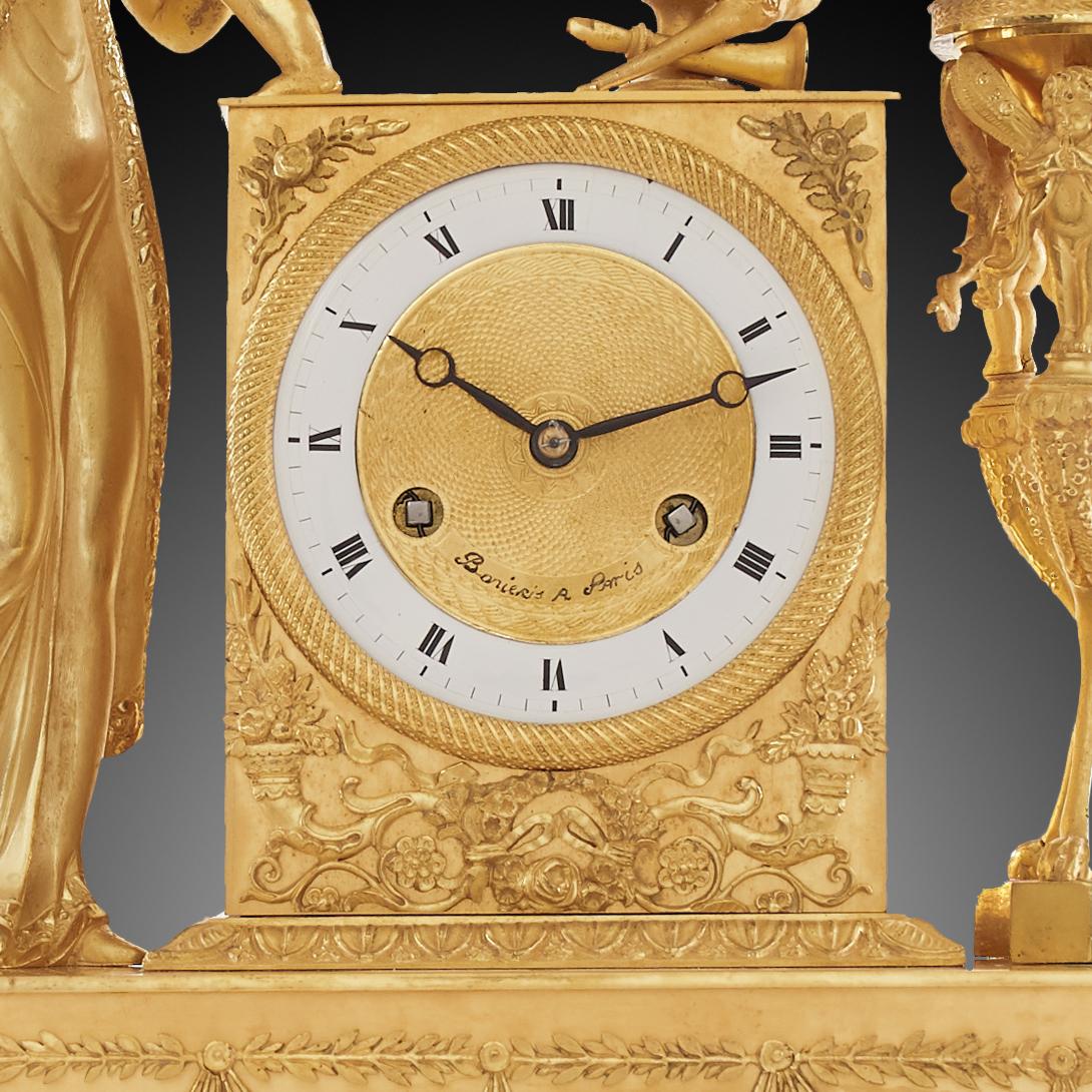 Horloge de cheminée 19ème siècle Styl Empire par Bonieris À Paris Excellent état - En vente à Warsaw, PL